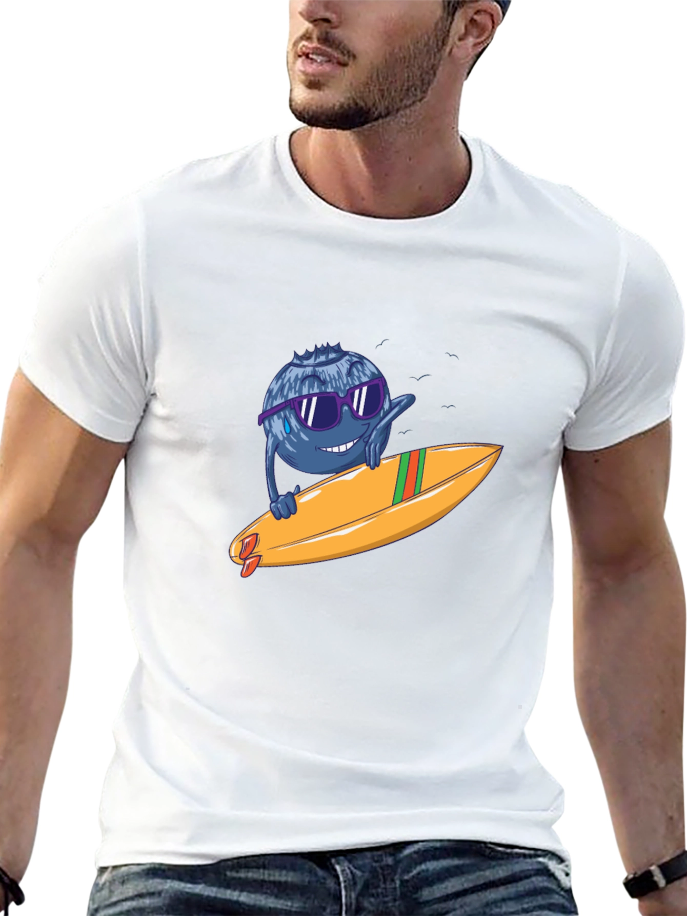 Blueberry Surfer Graphic Tee - Black