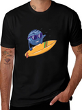 Blueberry Surfer Graphic Tee - Black