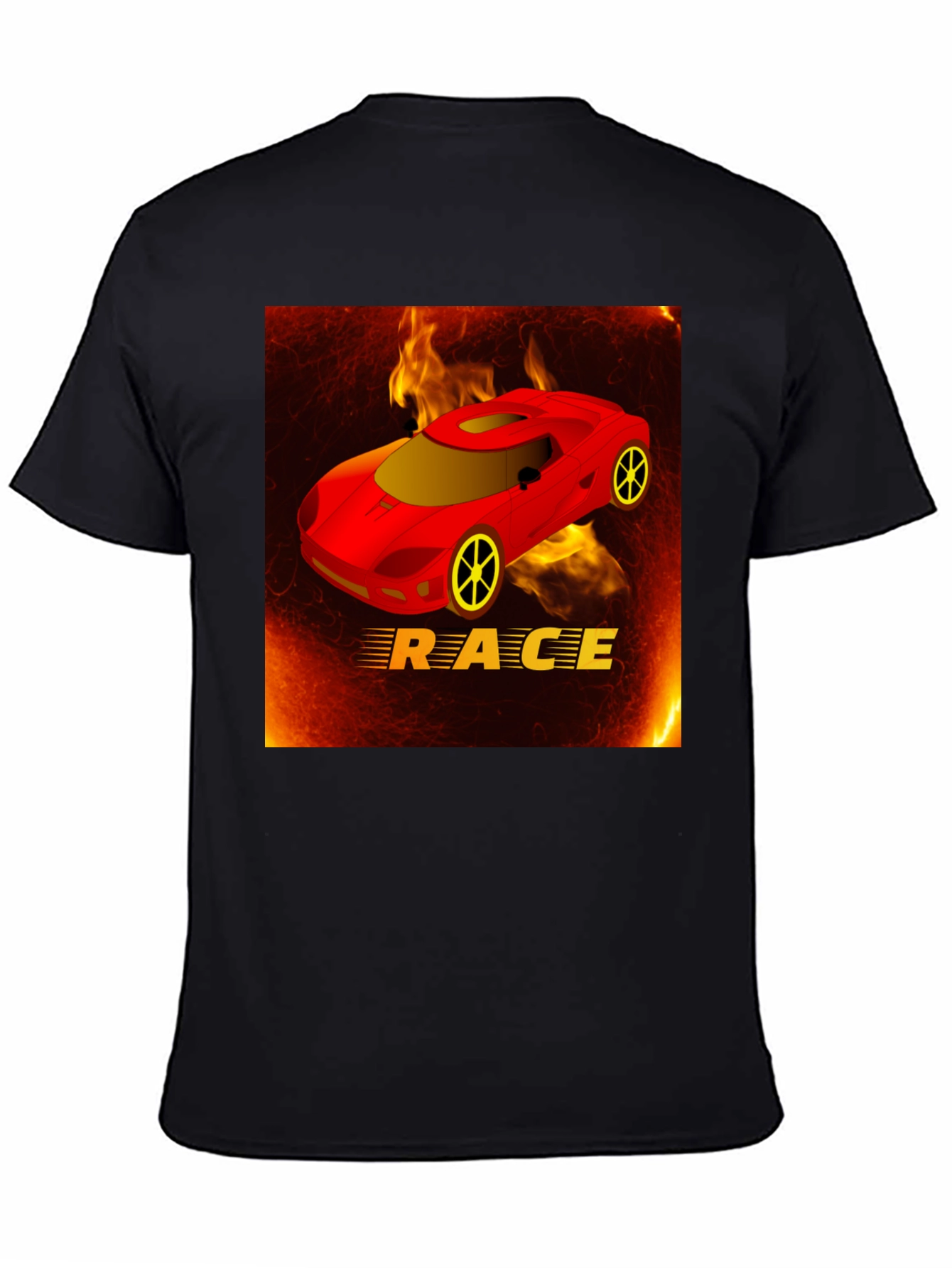 Race Car T-Shirt - Fiery Design