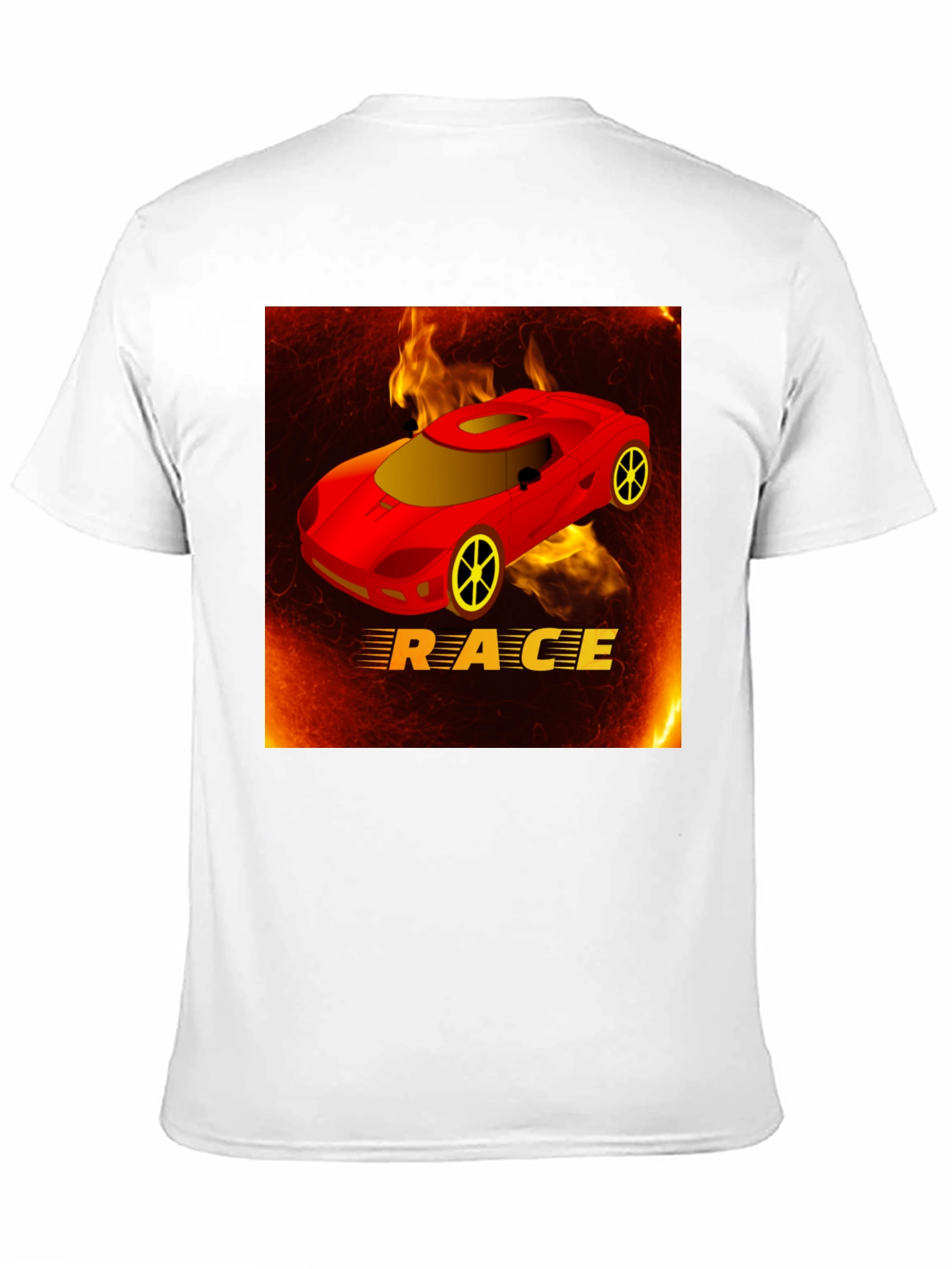 Race Car T-Shirt - Fiery Design