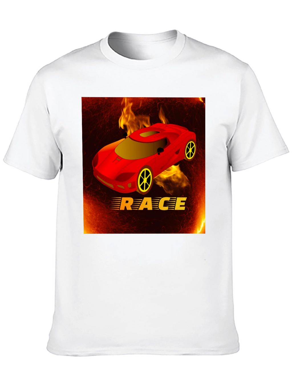 Race Car T-Shirt - Fiery Design