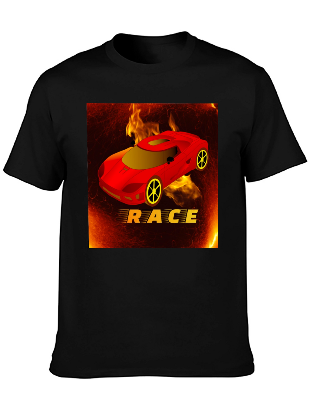 Race Car T-Shirt - Fiery Design