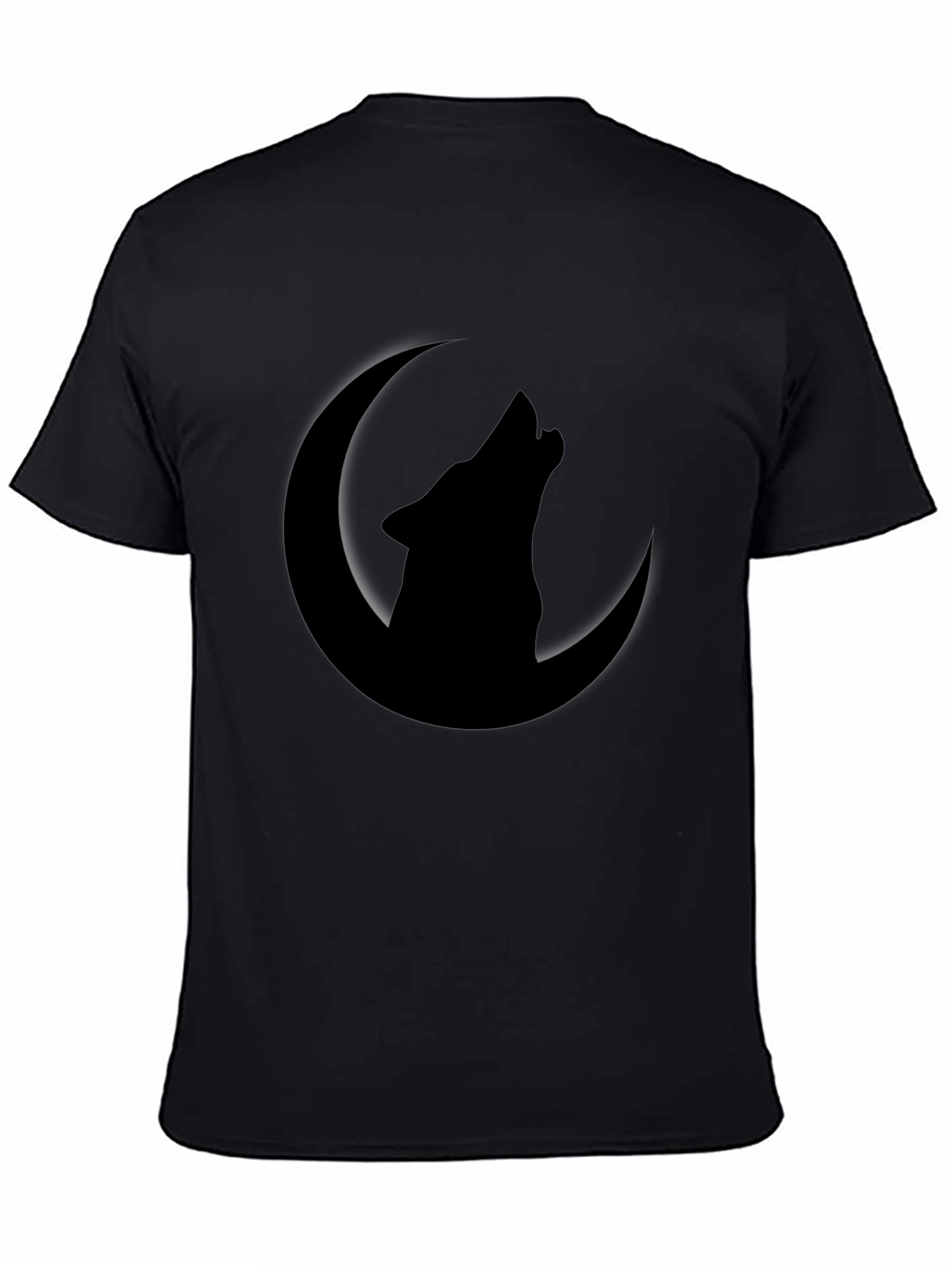 Wolf Howling at Moon Graphic Tee - Black