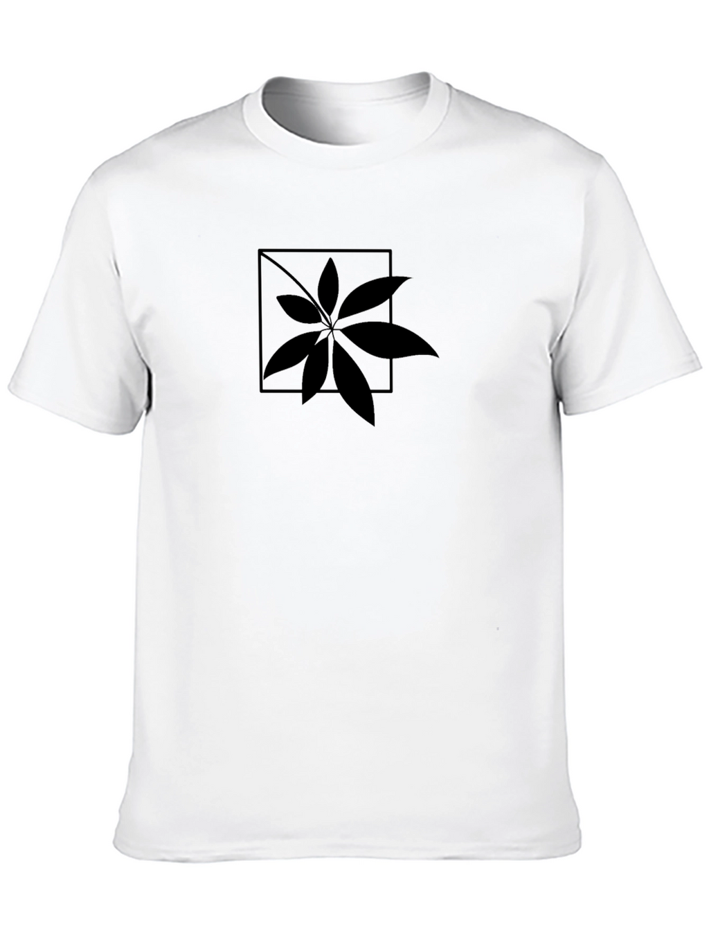 Stylish Black Leaf Graphic T-Shirt