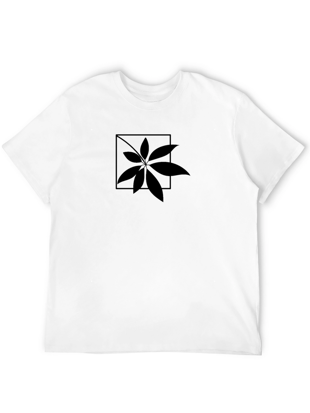 Stylish Black Leaf Graphic T-Shirt