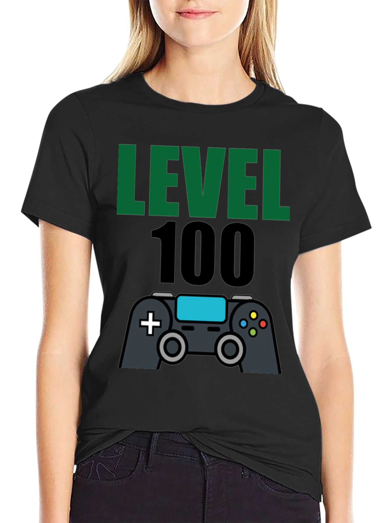 Level 100 Gamer T-Shirt - Black Cotton Tee