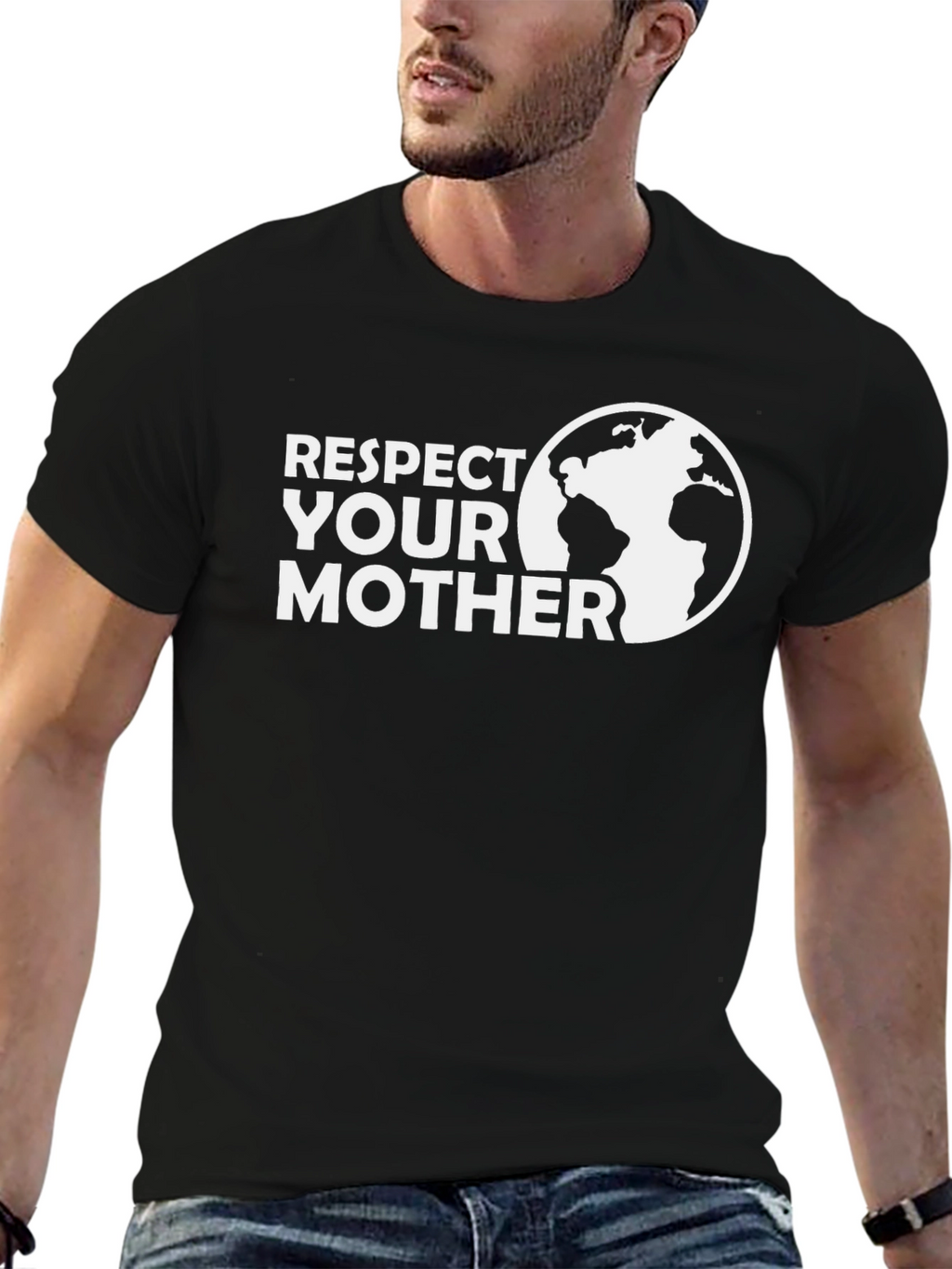 Respect Your Mother Earth T-Shirt - Black