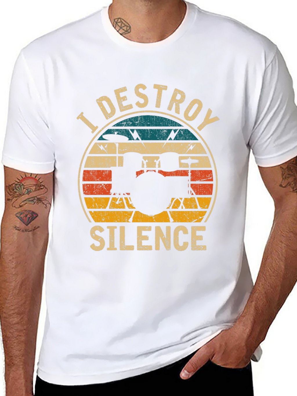 I Destroy Silence Drummer T-Shirt - Black