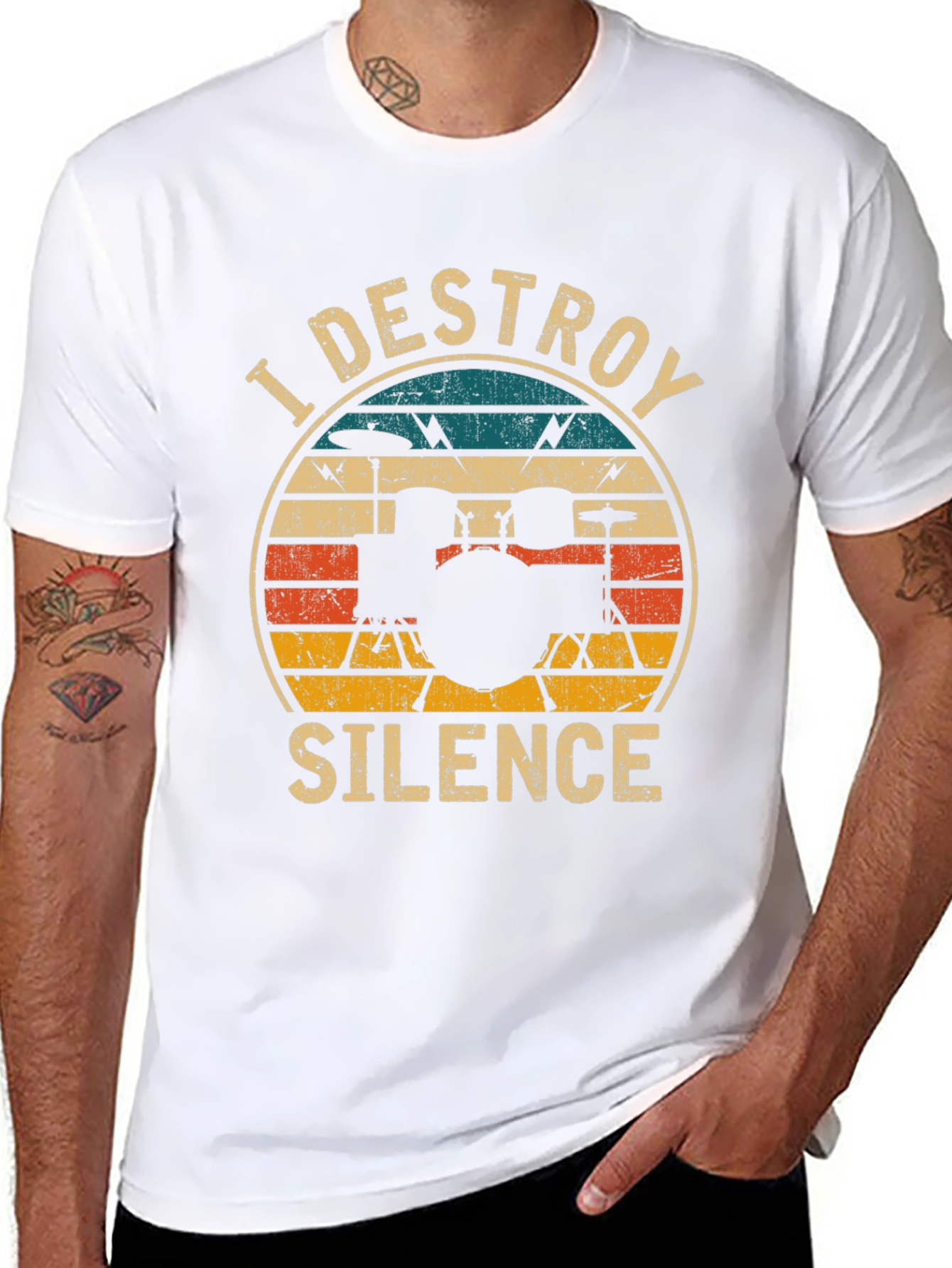 I Destroy Silence Drummer T-Shirt - Black