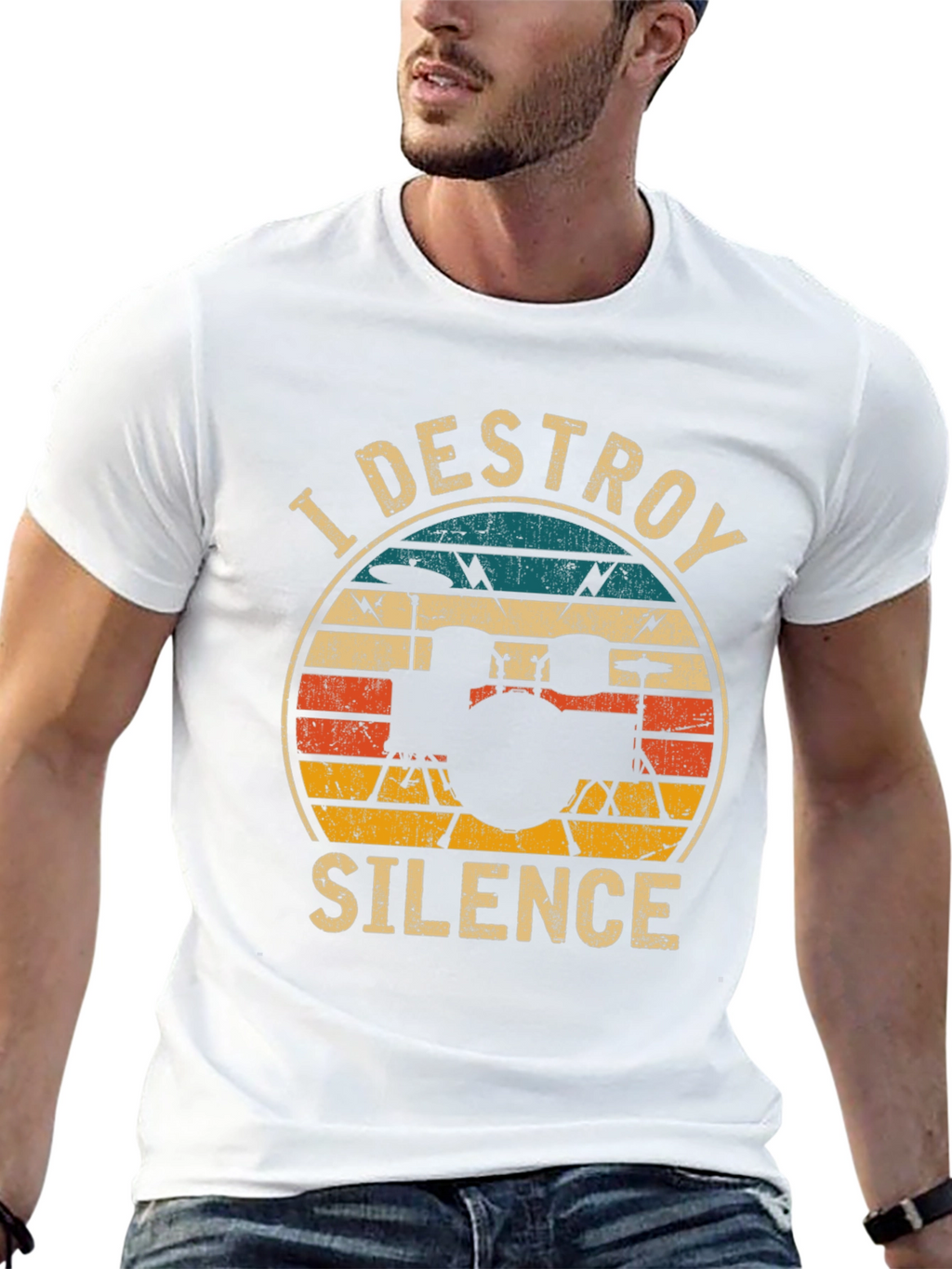 I Destroy Silence Drummer T-Shirt - Black