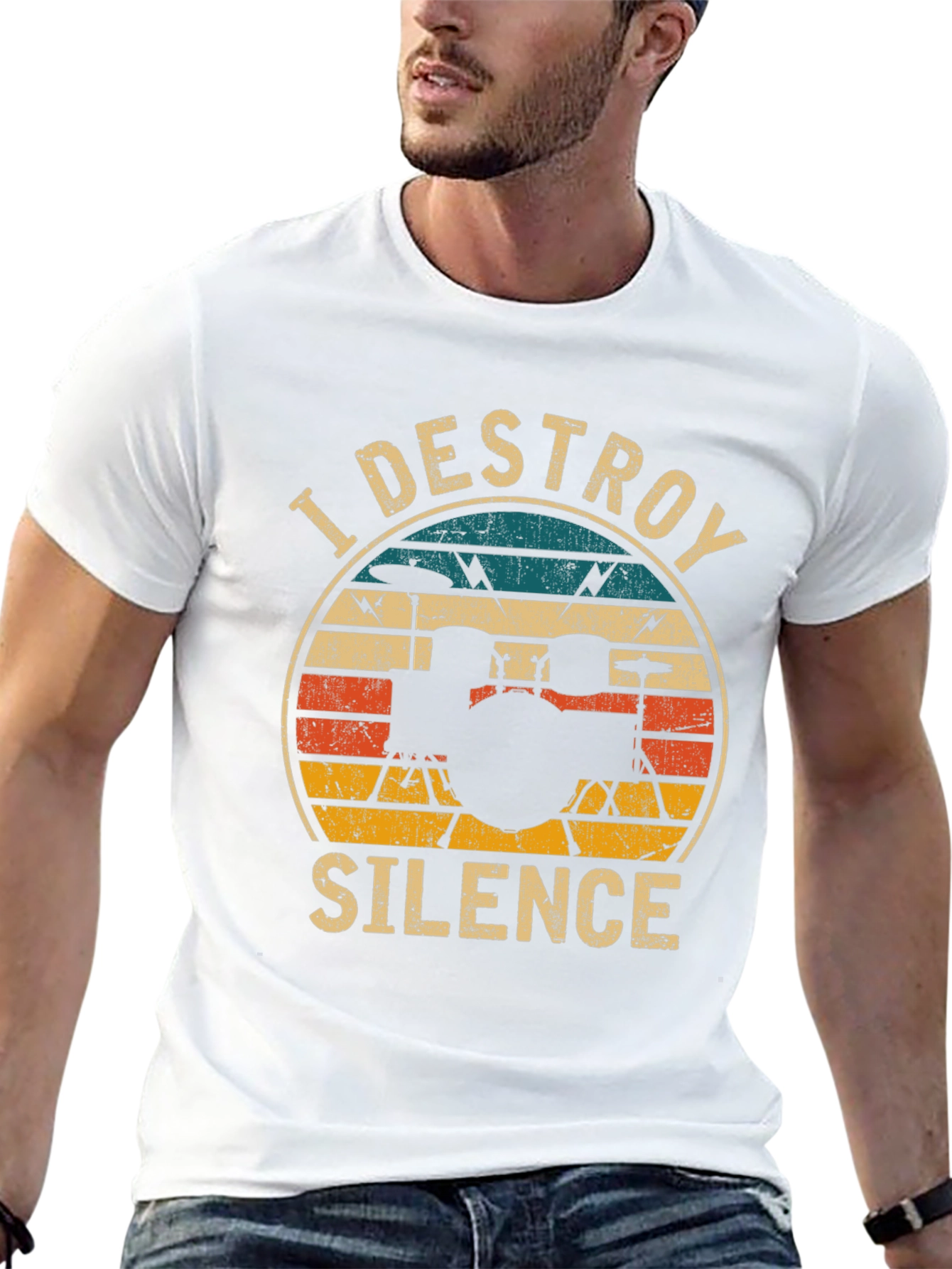 I Destroy Silence Drummer T-Shirt - Black