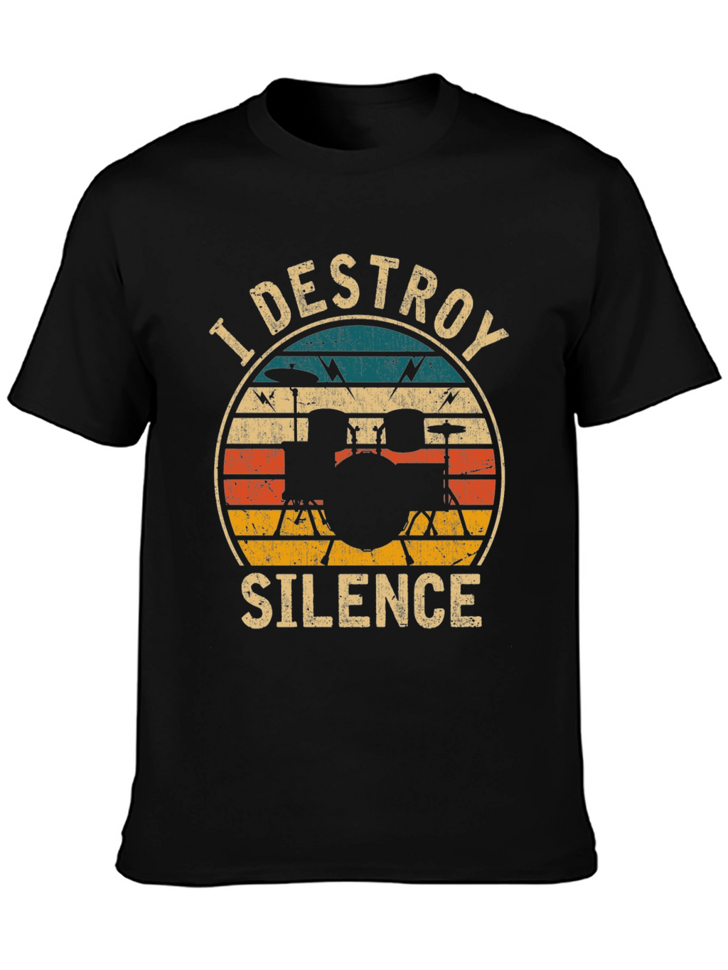 I Destroy Silence Drummer T-Shirt - Black