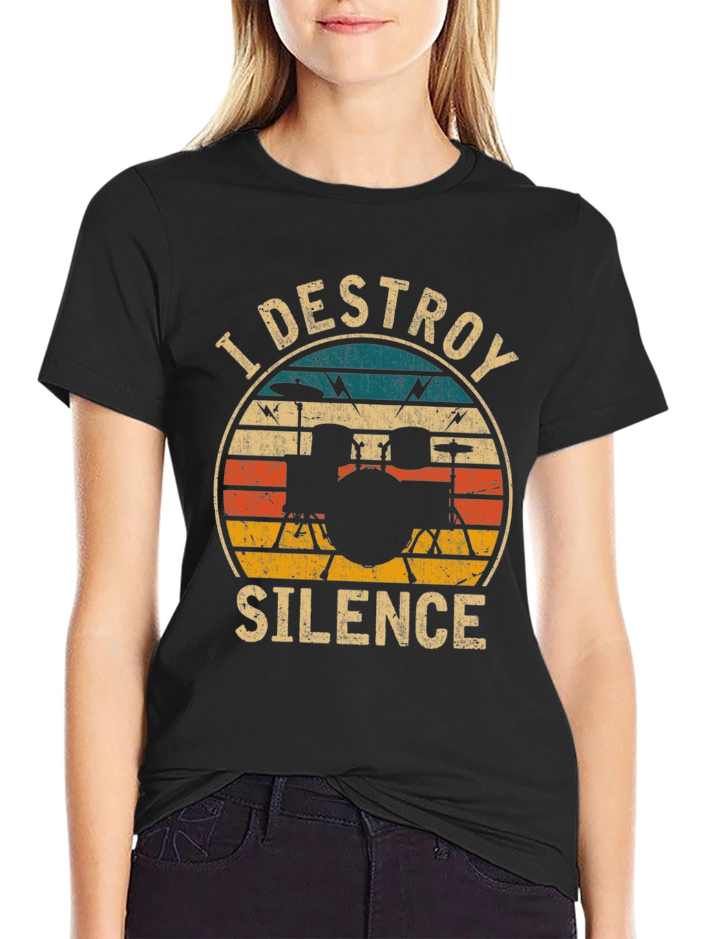 I Destroy Silence Drummer T-Shirt - Black