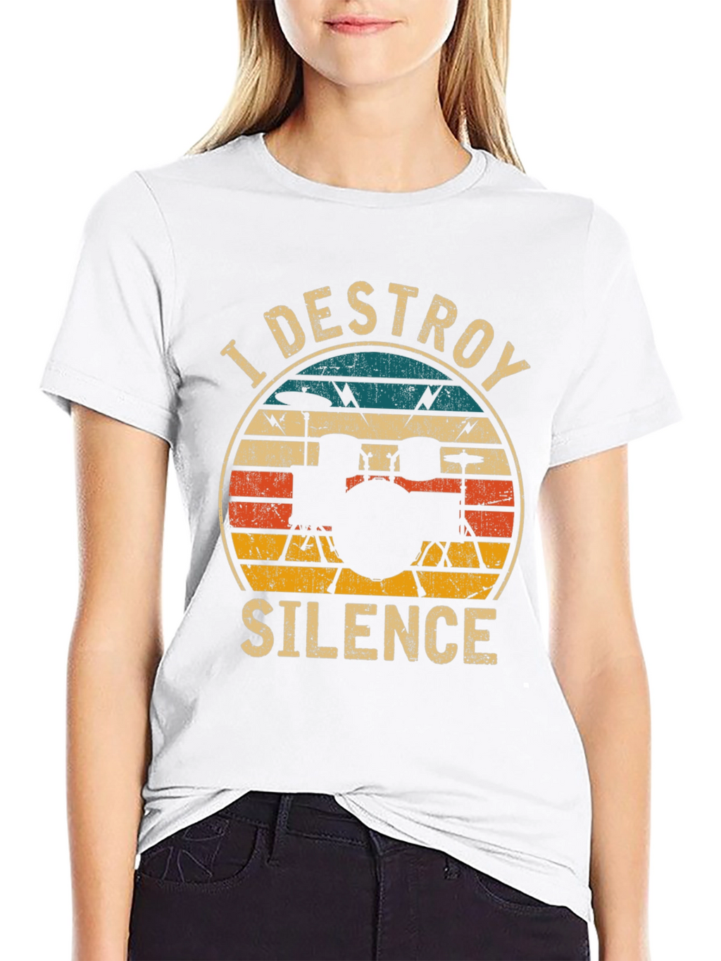 I Destroy Silence Drummer T-Shirt - Black