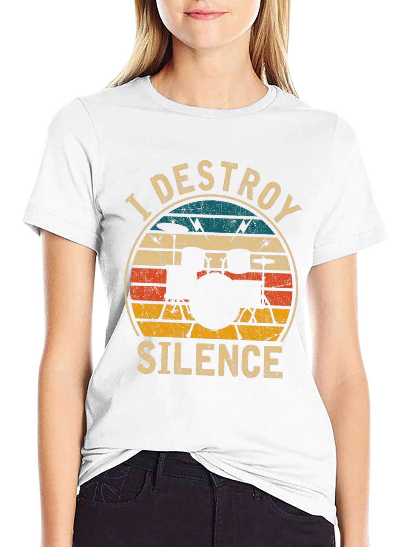 I Destroy Silence Drummer T-Shirt - Black