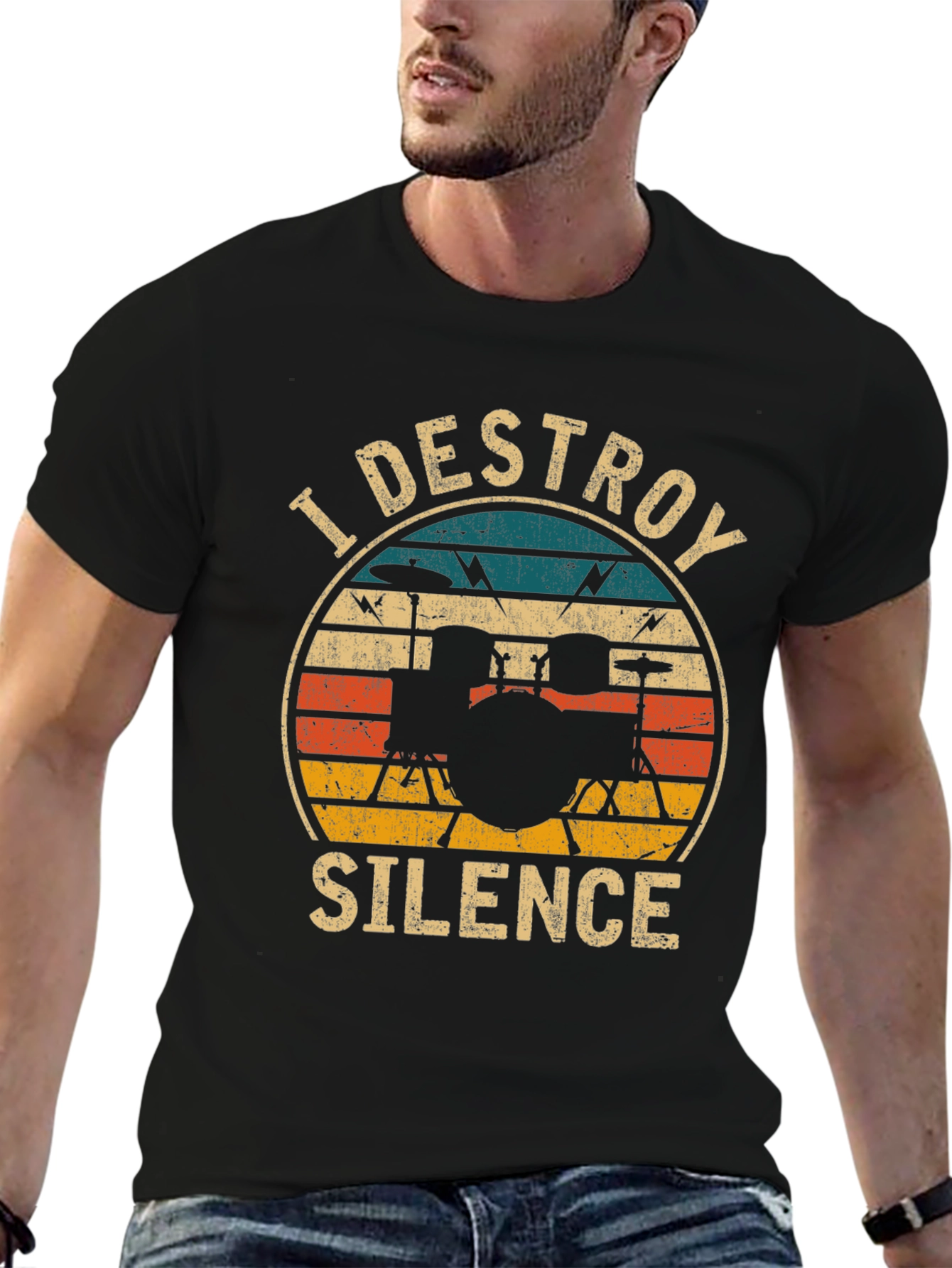 I Destroy Silence Drummer T-Shirt - Black