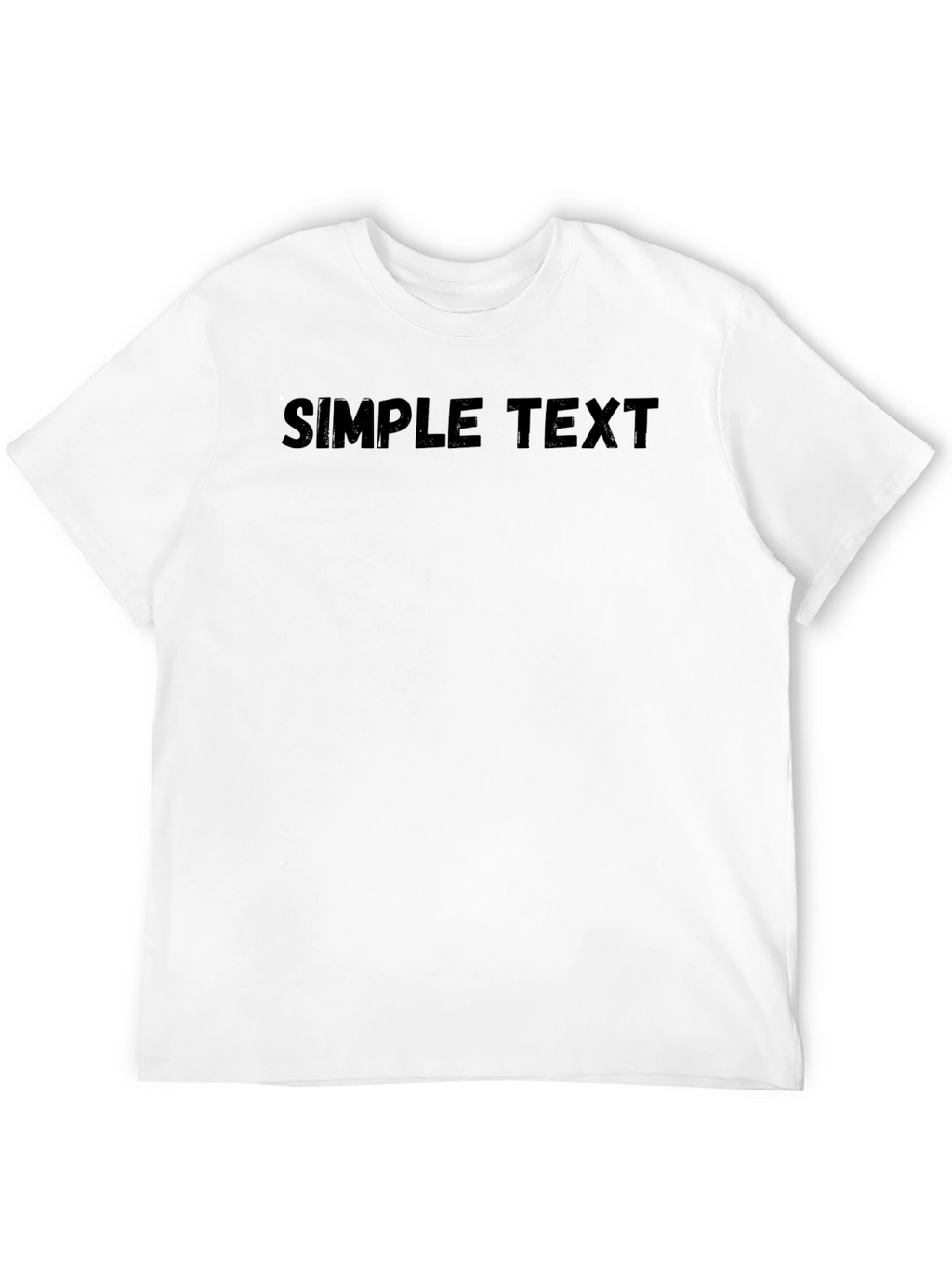 Mens Black Simple Text T-Shirt