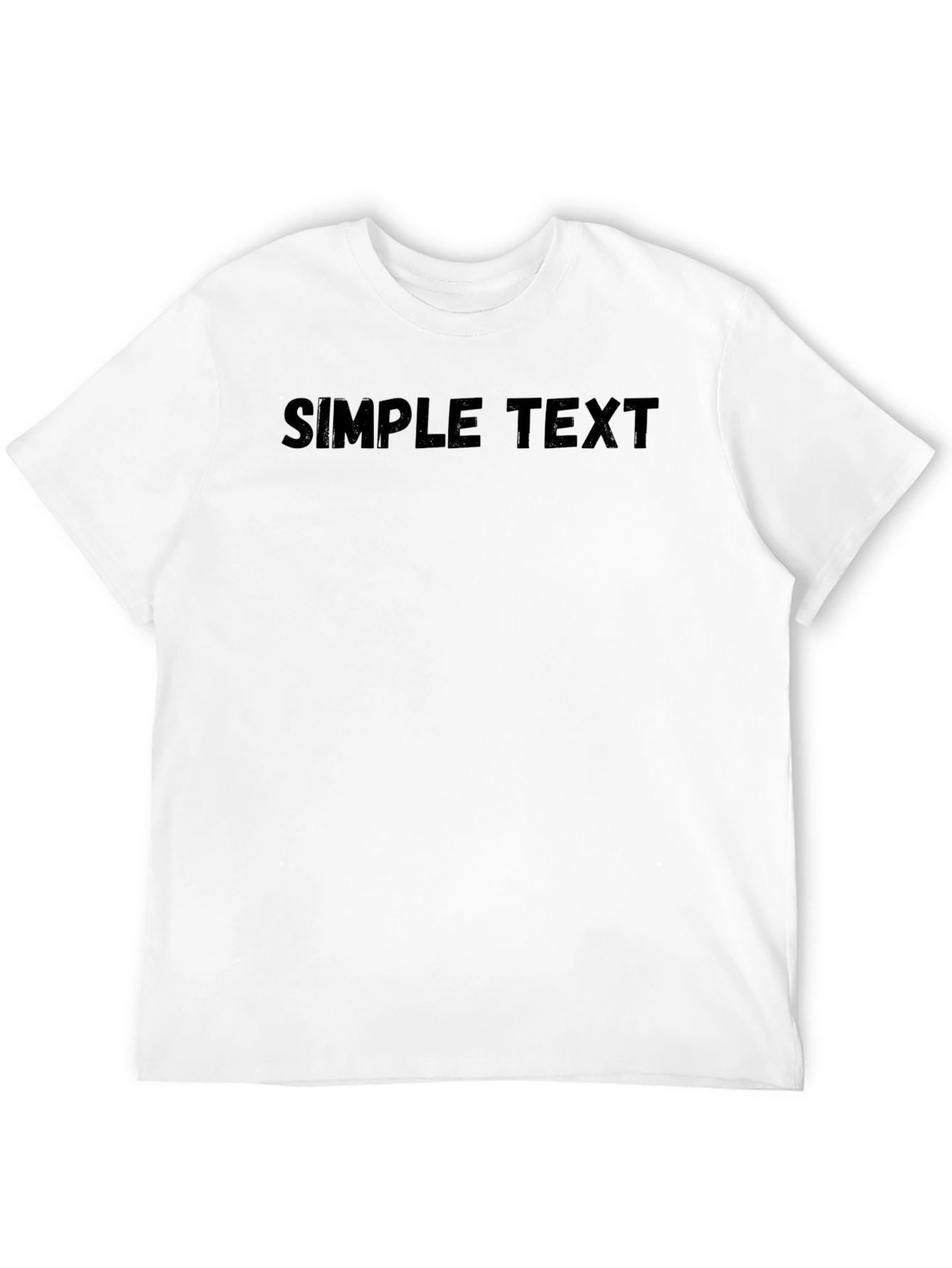Mens Black Simple Text T-Shirt