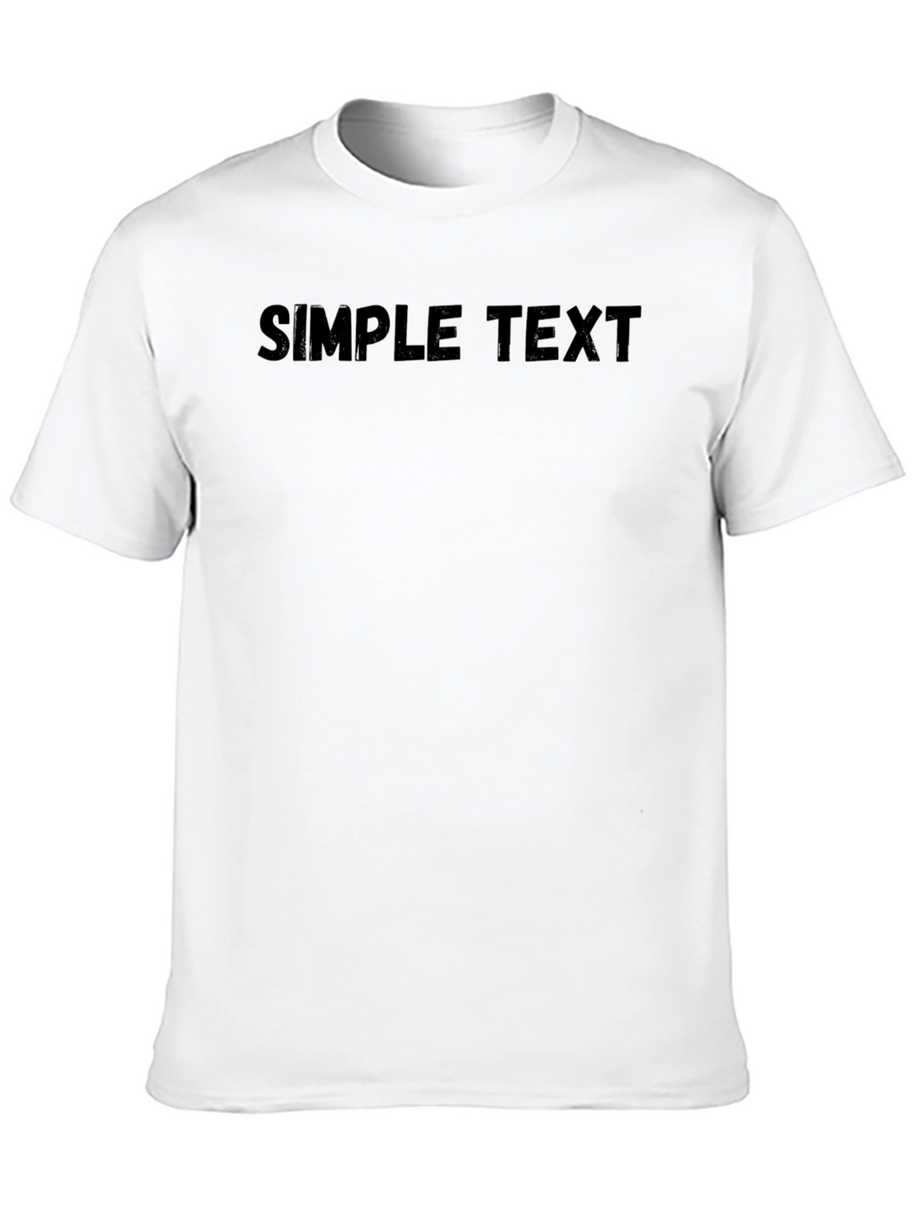 Mens Black Simple Text T-Shirt