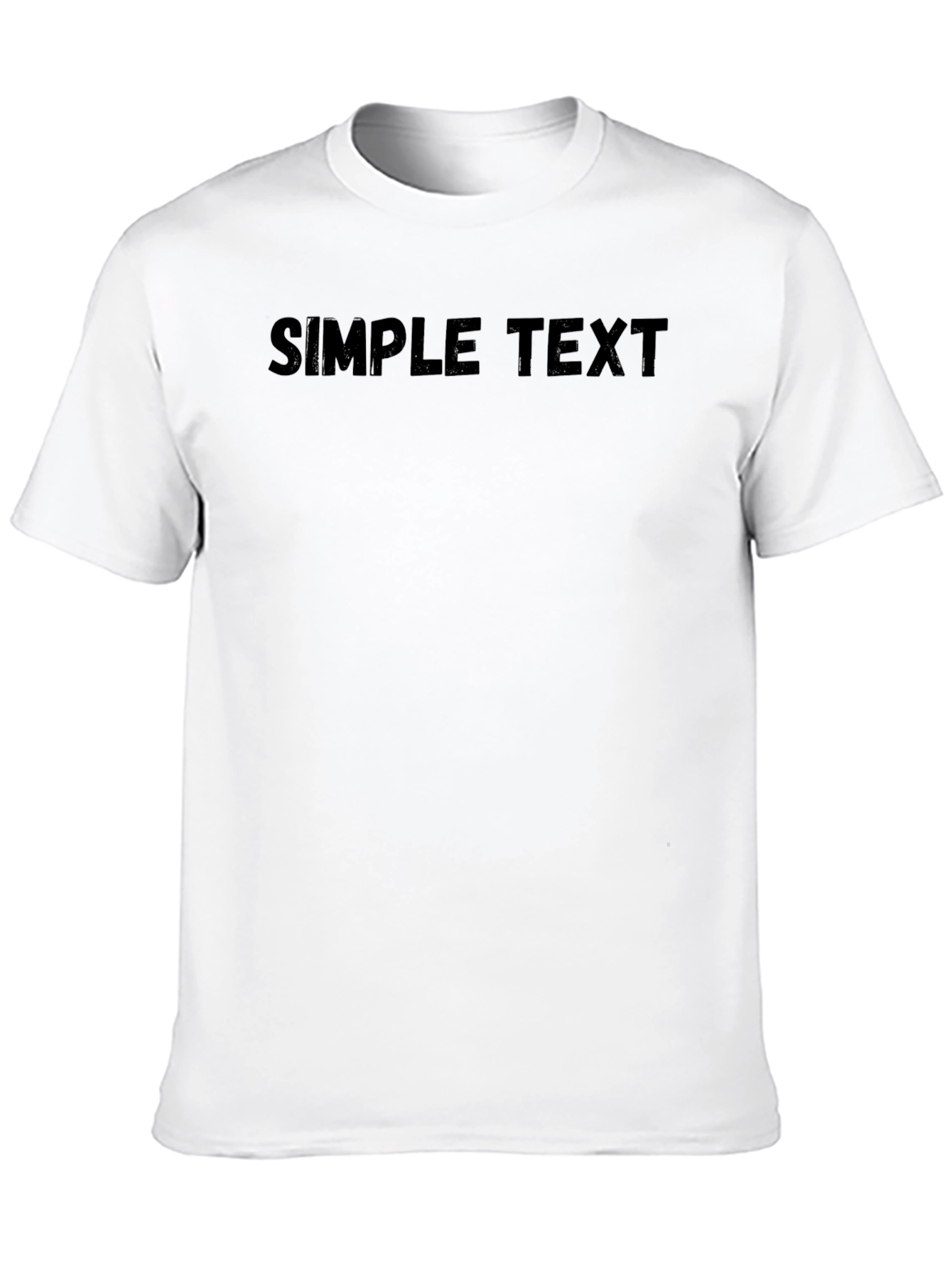 Mens Black Simple Text T-Shirt