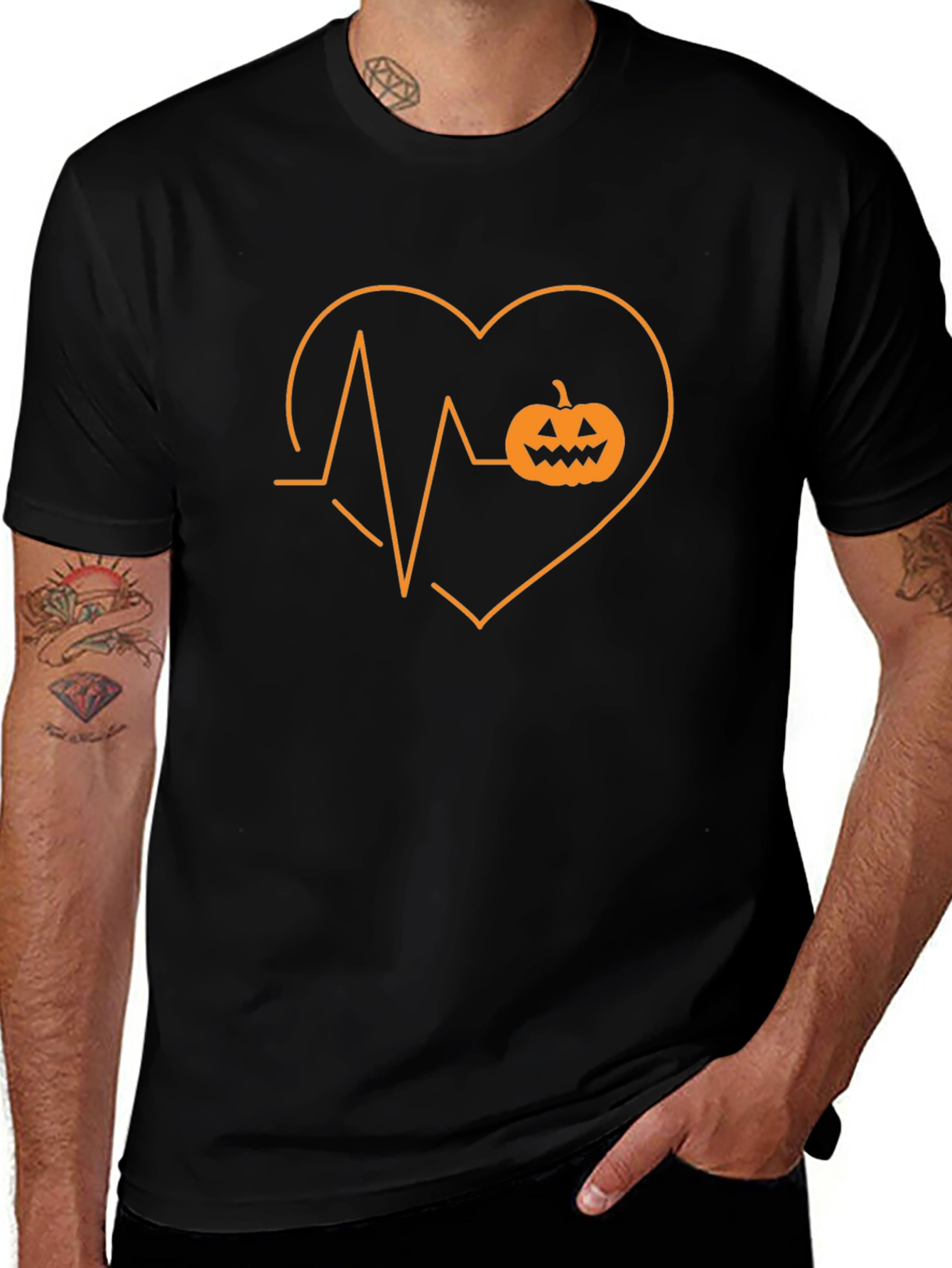 Halloween Heartbeat Pumpkin T-Shirt
