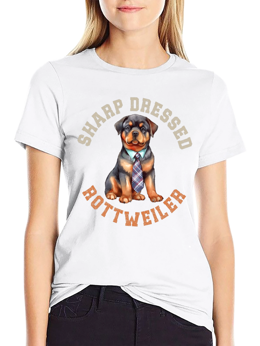 Sharp Dressed Rottweiler Dog Graphic Tee