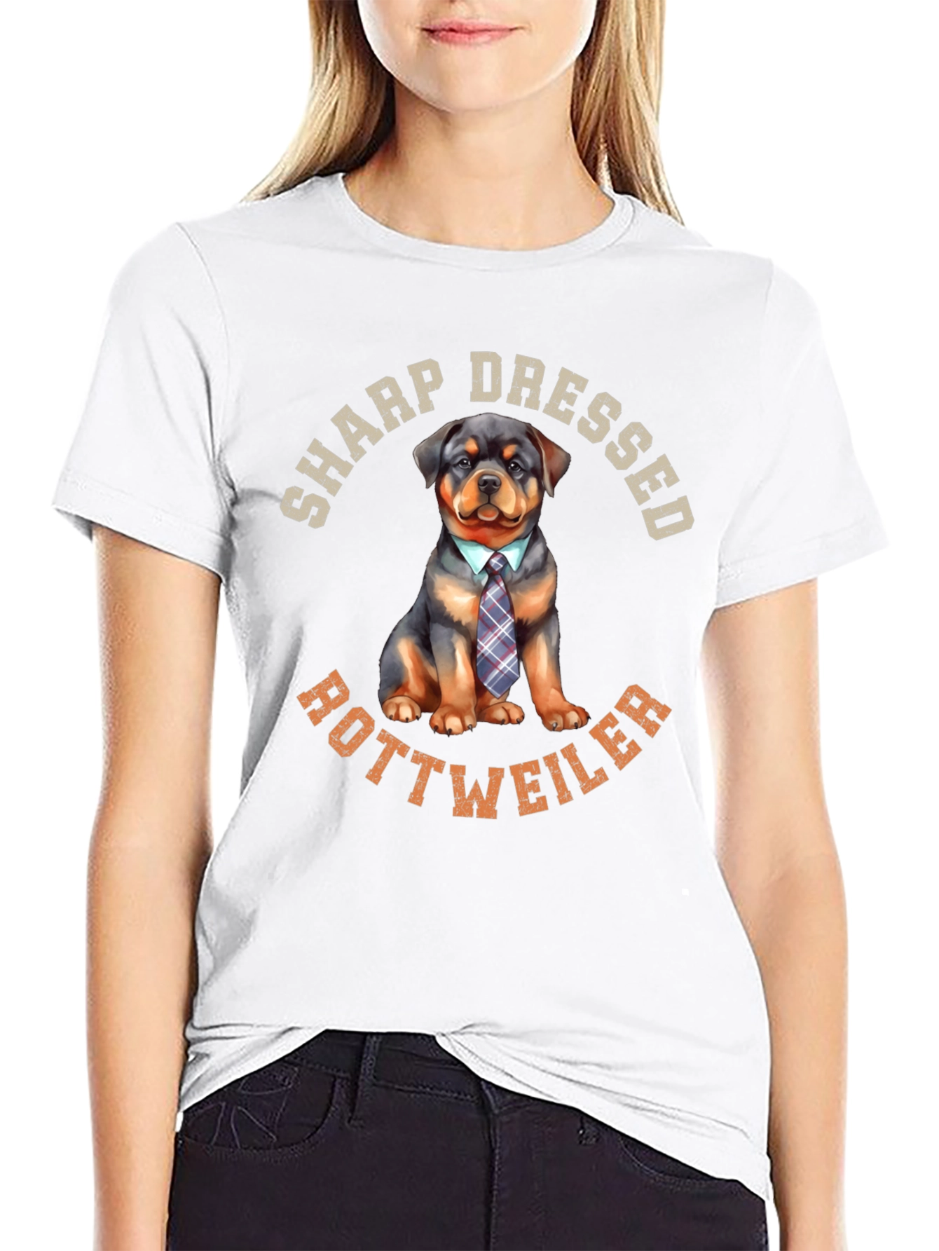 Sharp Dressed Rottweiler Dog Graphic Tee