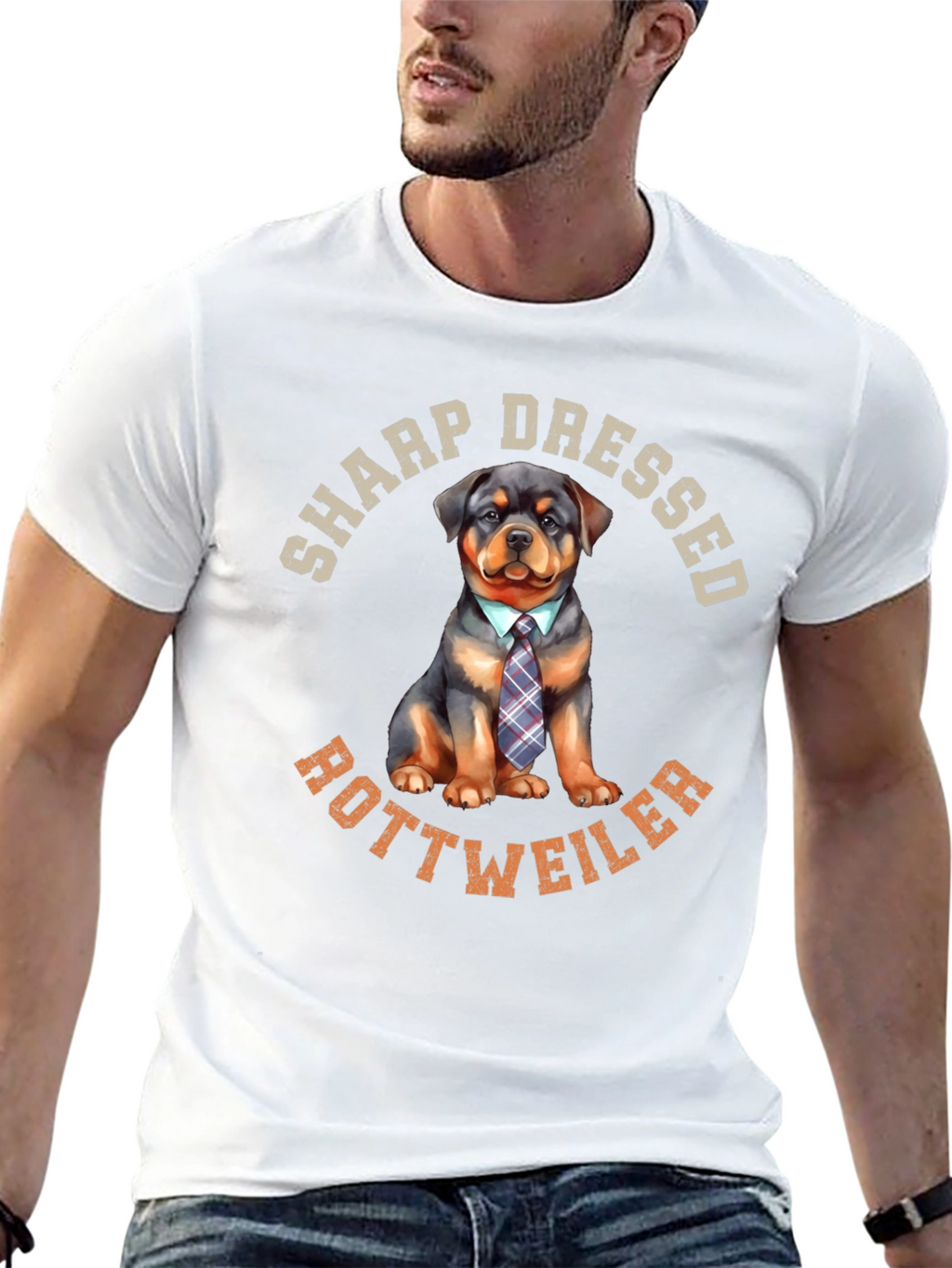 Sharp Dressed Rottweiler Dog Graphic Tee