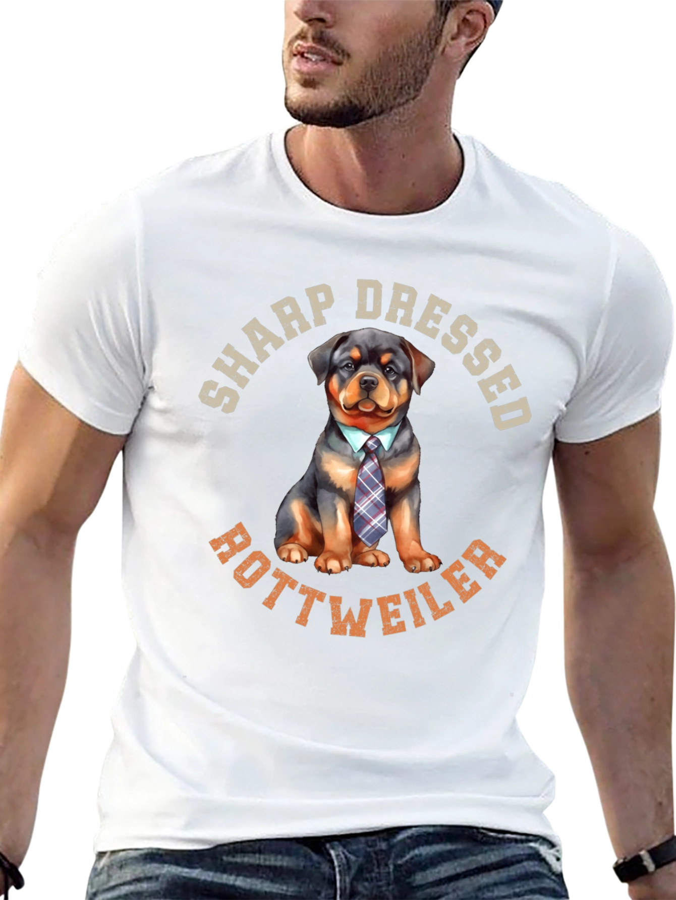 Sharp Dressed Rottweiler Dog Graphic Tee
