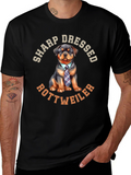 Sharp Dressed Rottweiler Dog Graphic Tee