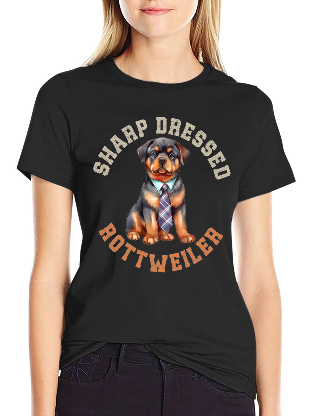 Sharp Dressed Rottweiler Dog Graphic Tee