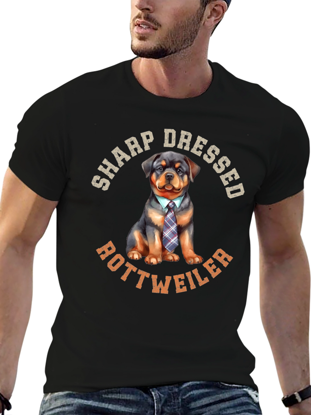 Sharp Dressed Rottweiler Dog Graphic Tee