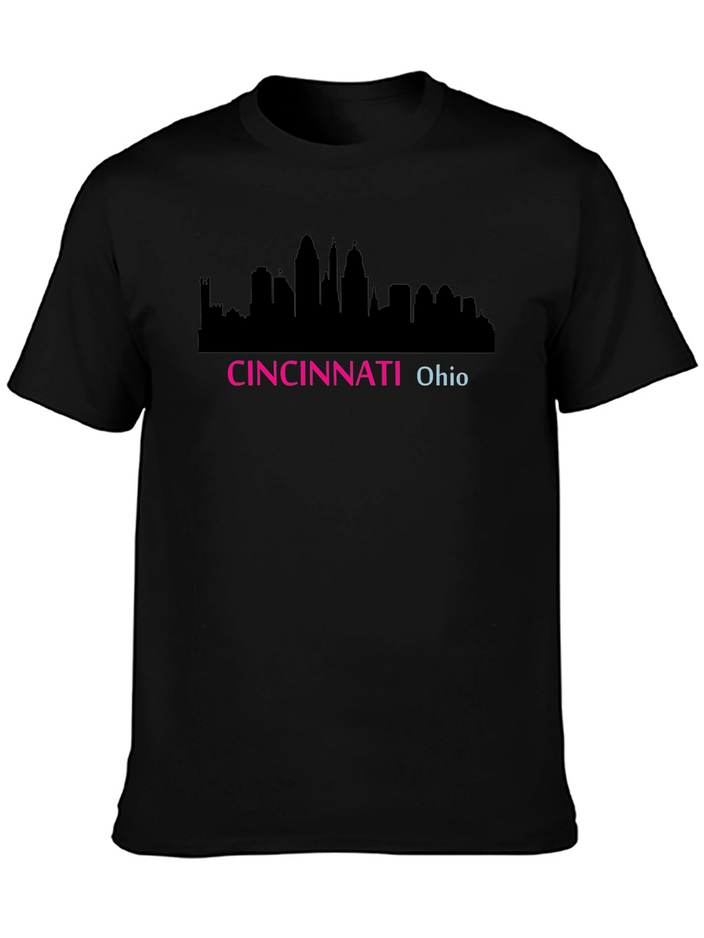 Cincinnati Ohio Skyline Black T-Shirt
