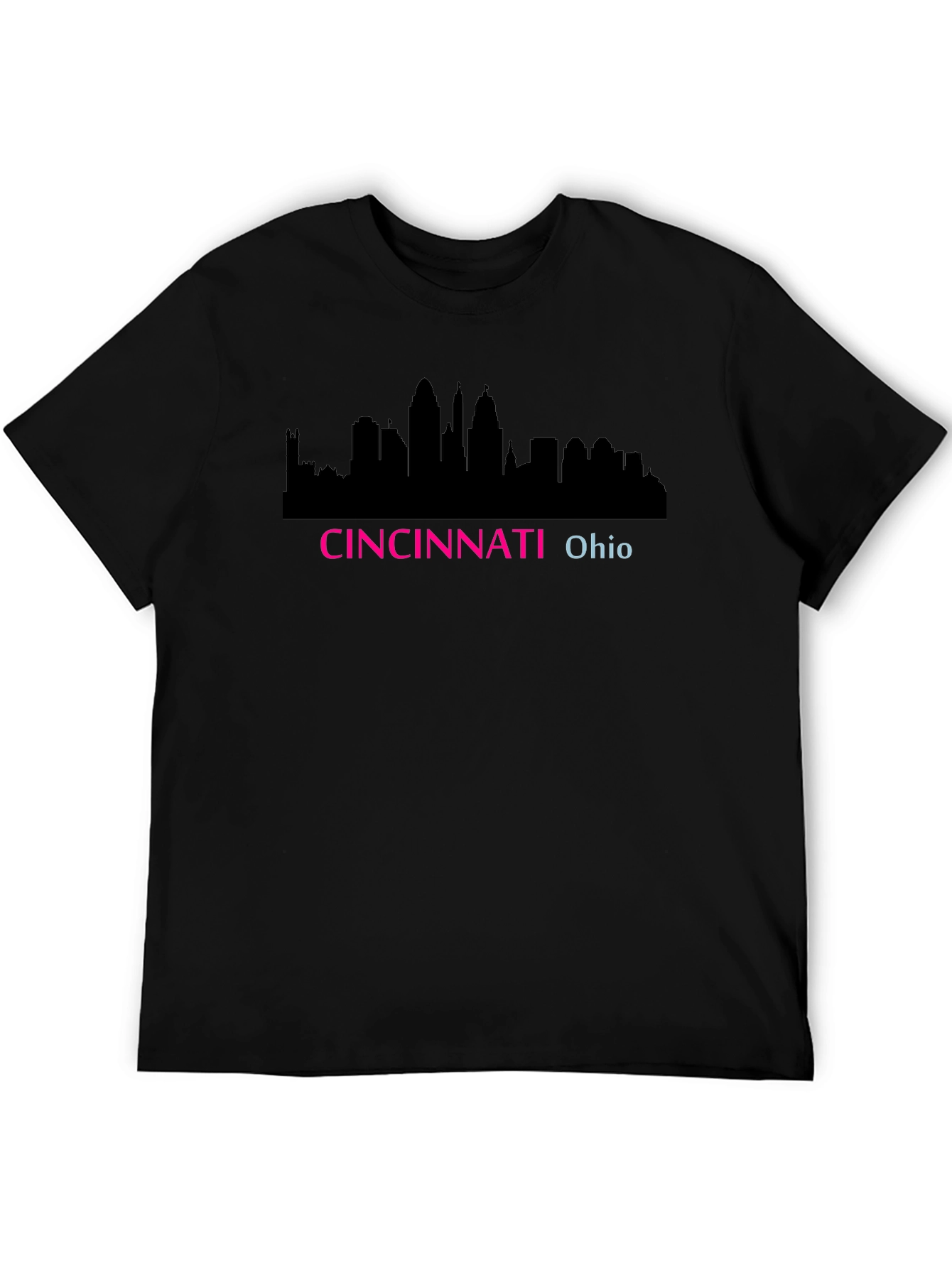 Cincinnati Ohio Skyline Black T-Shirt