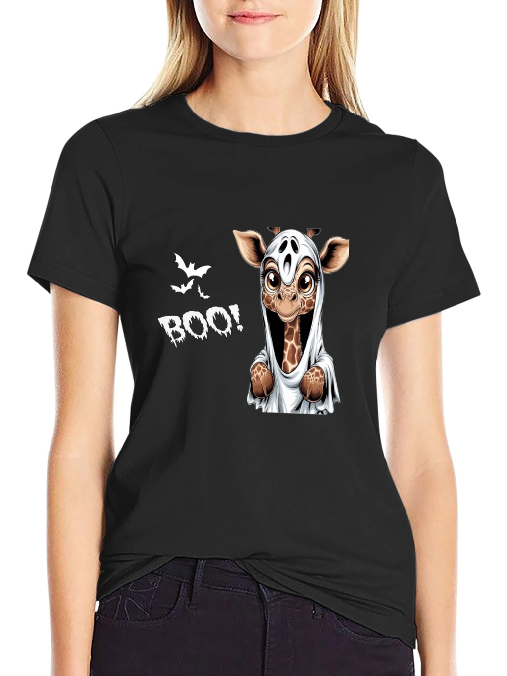 Halloween Giraffe Boo Graphic Tee