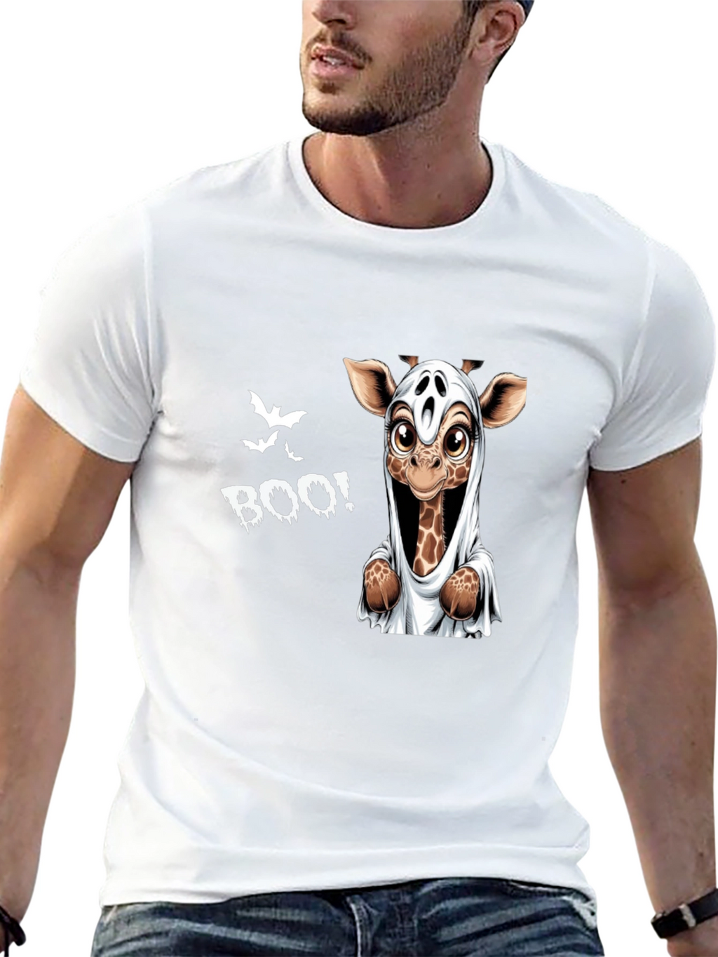 Halloween Giraffe Boo Graphic Tee