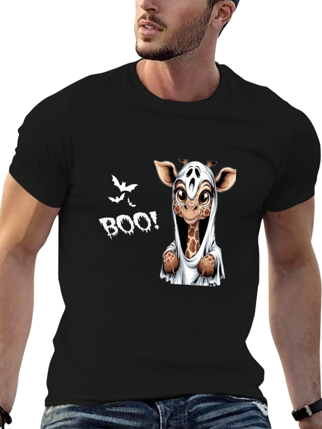 Halloween Giraffe Boo Graphic Tee