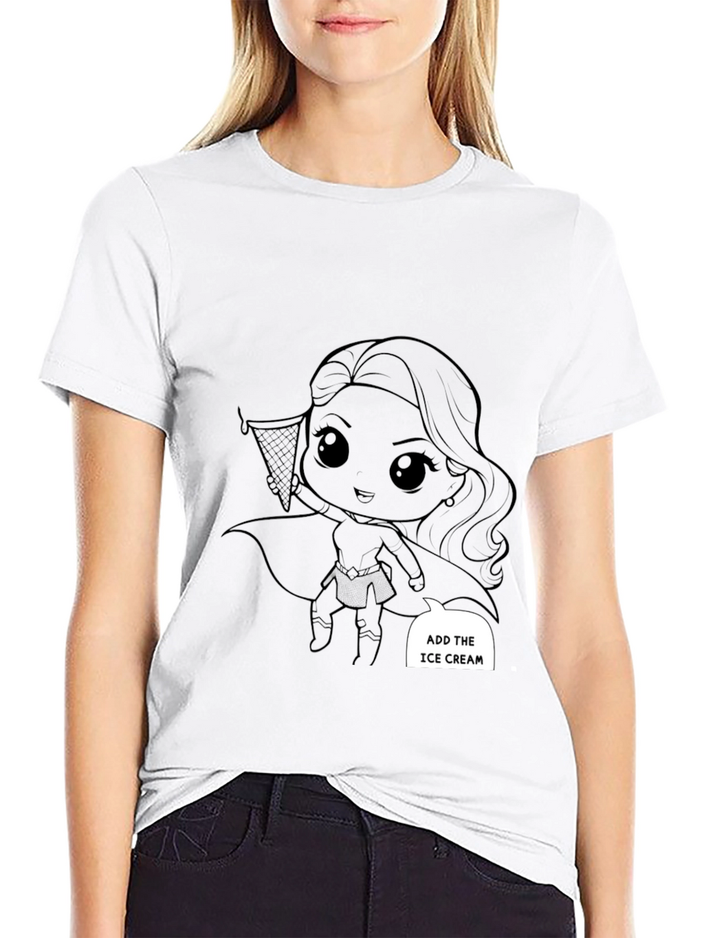 Superhero Girl Black T-Shirt