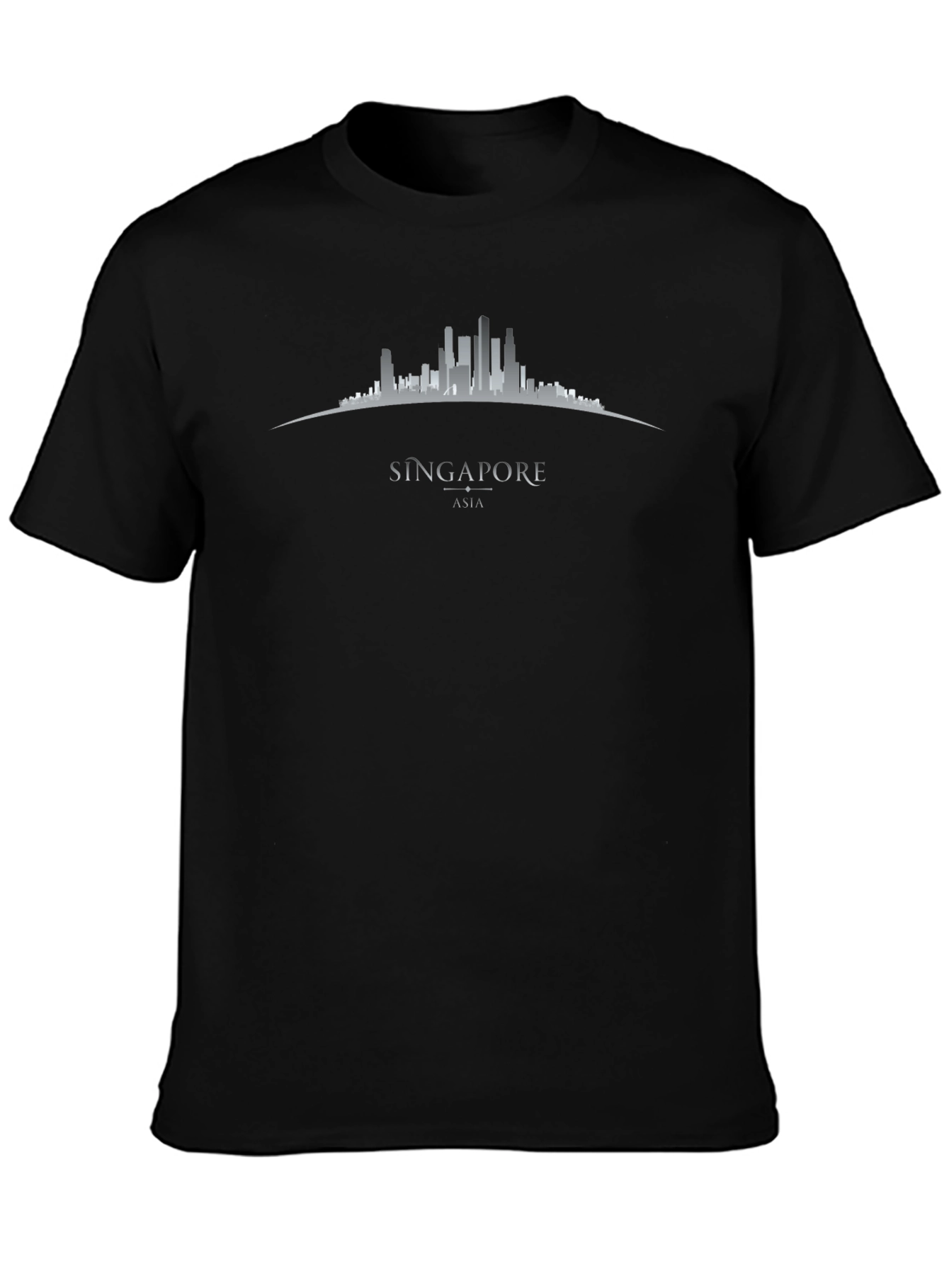Singapore Skyline Graphic T-Shirt - Black