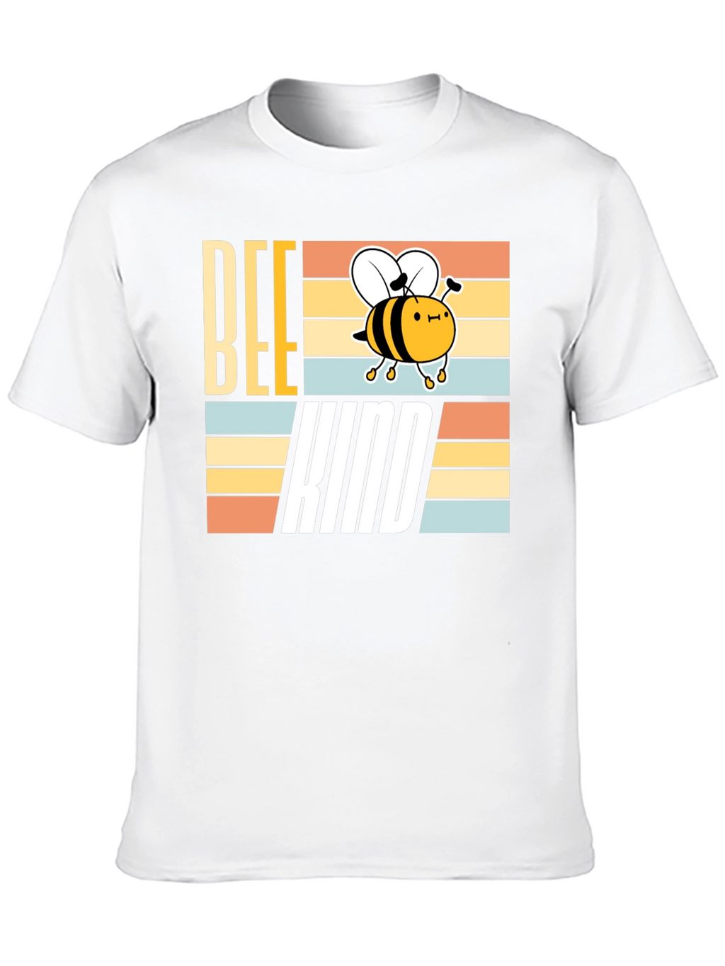 Bee Kind T-Shirt - Retro Striped Graphic Tee