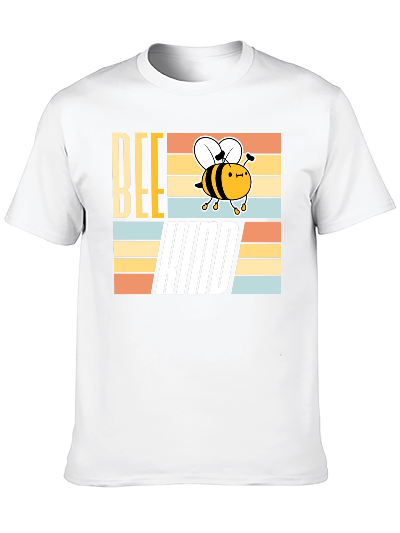 Bee Kind T-Shirt - Retro Striped Graphic Tee