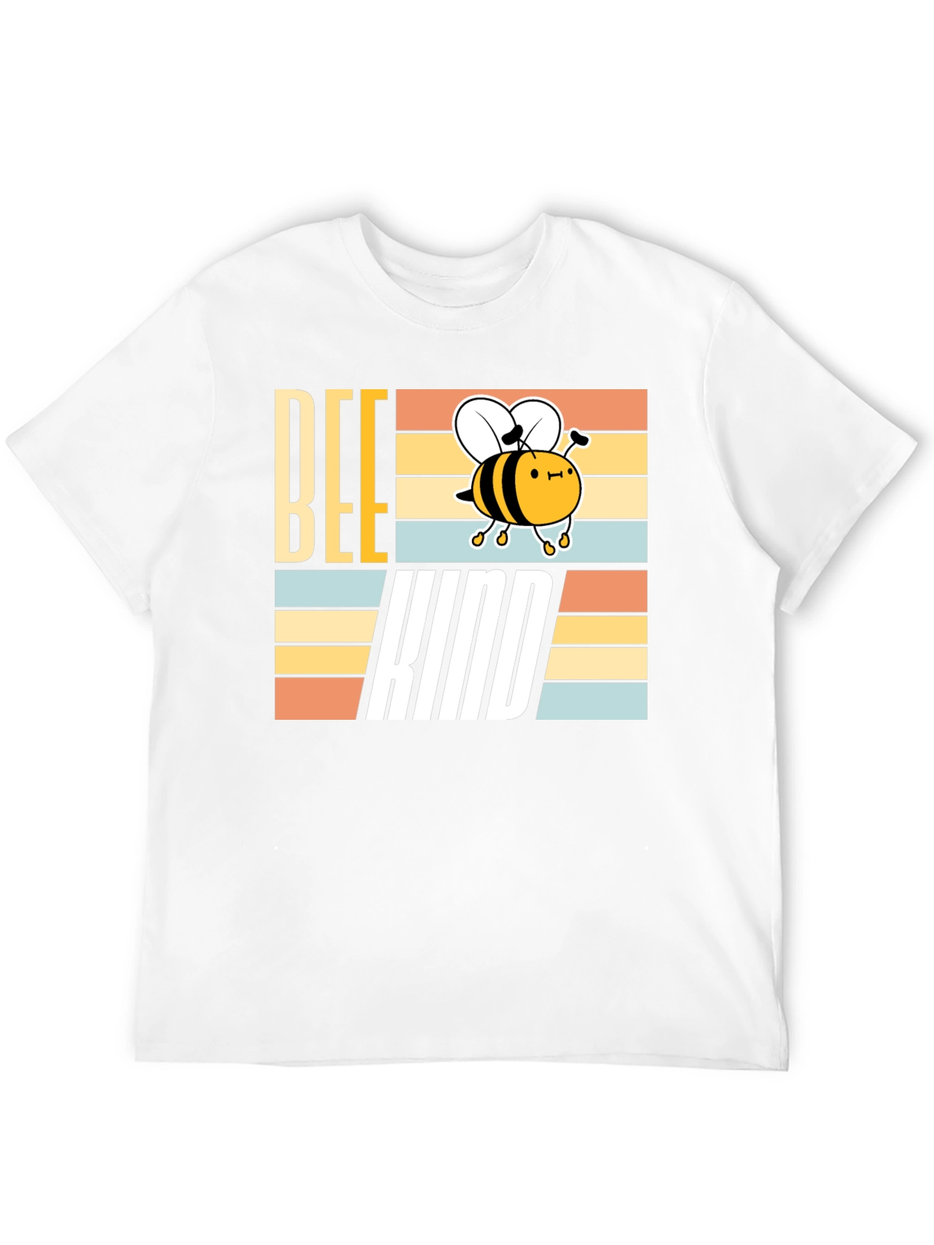 Bee Kind T-Shirt - Retro Striped Graphic Tee