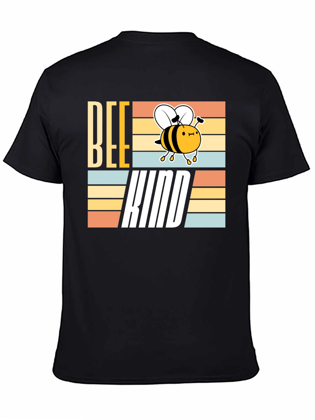 Bee Kind T-Shirt - Retro Striped Graphic Tee
