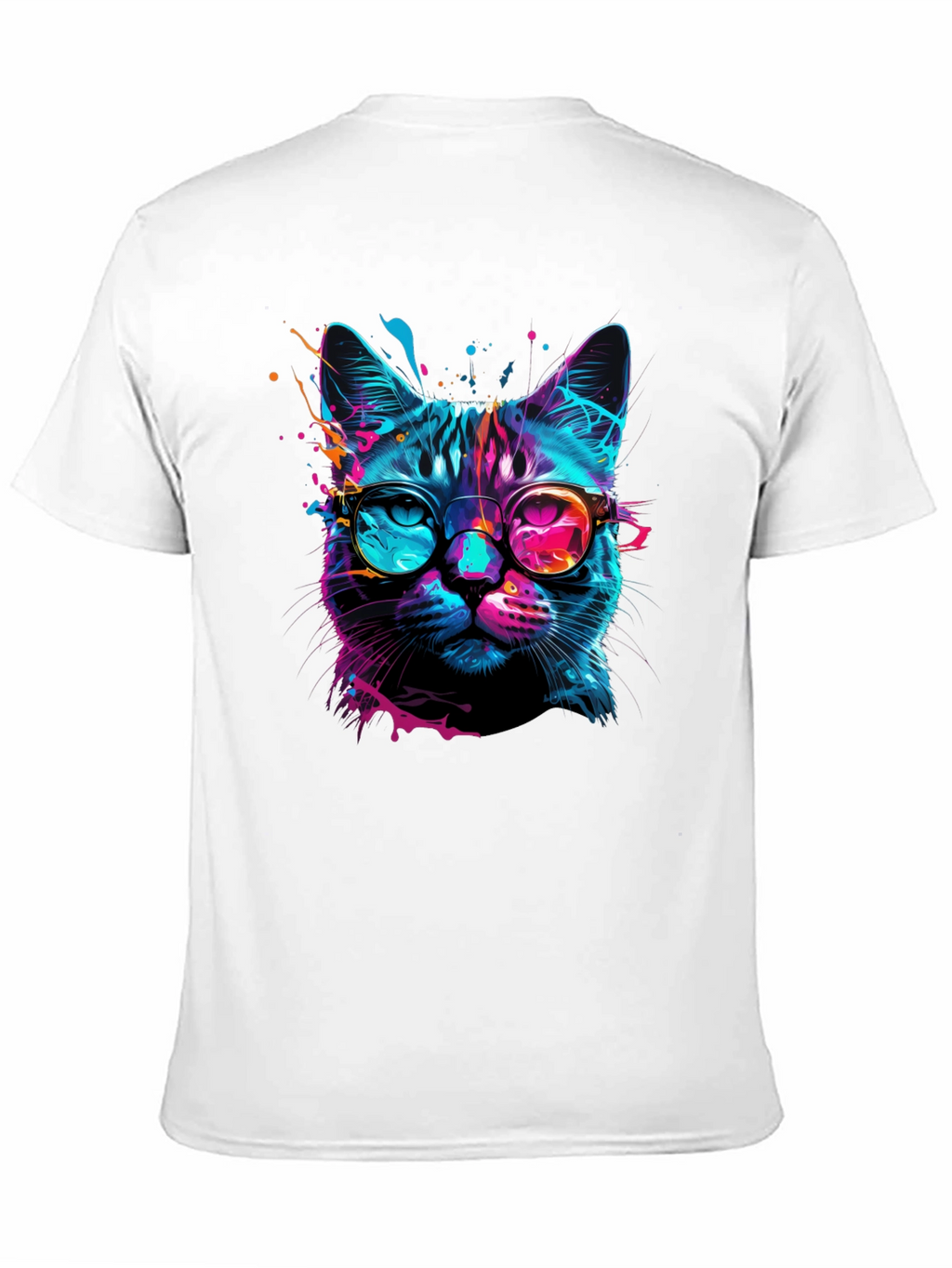 Cool Cat Graphic Tee - Stylish Neon Feline