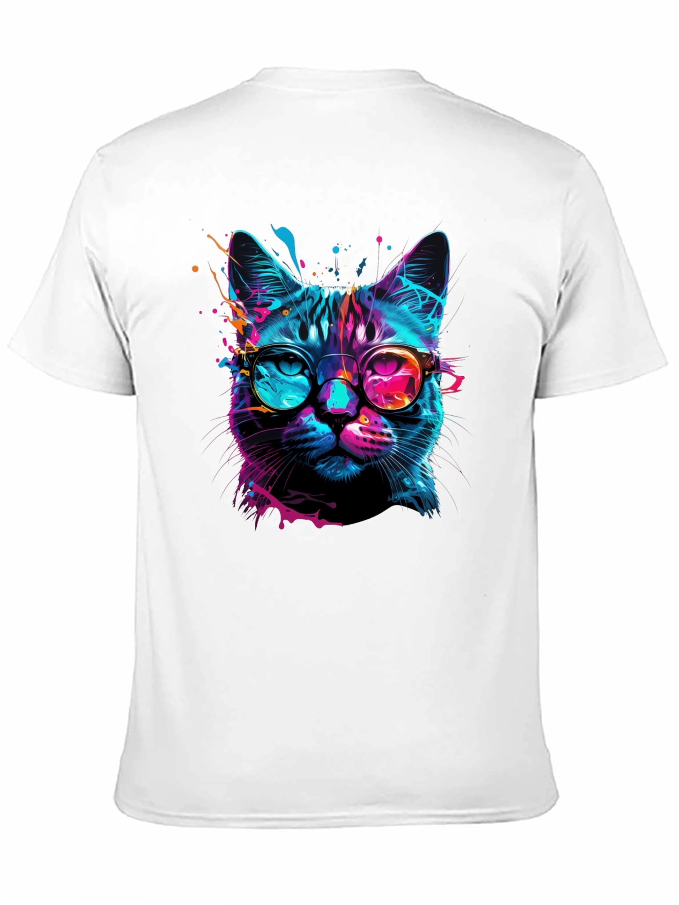 Cool Cat Graphic Tee - Stylish Neon Feline