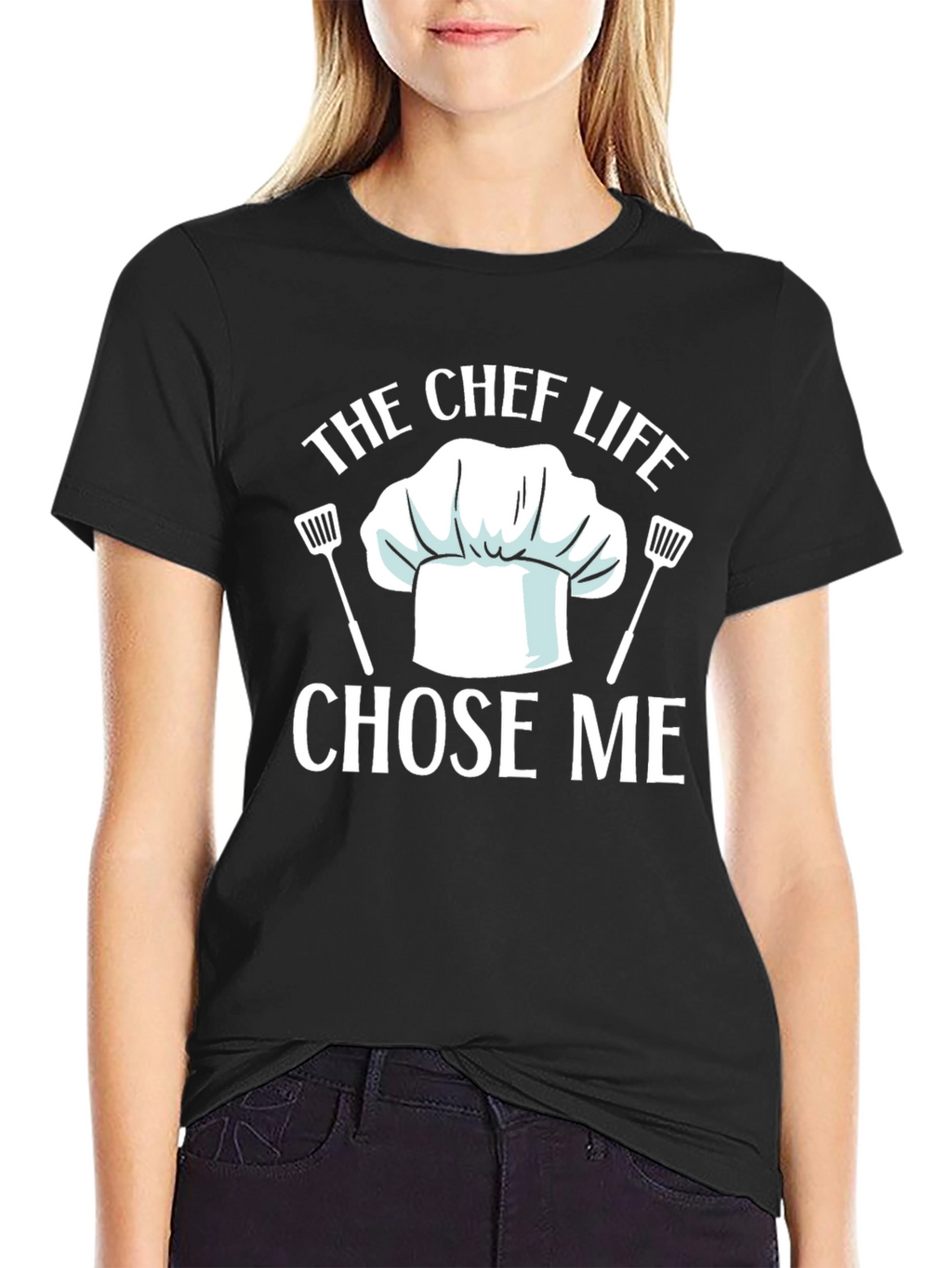 Chef Life Chose Me Black Graphic T-Shirt