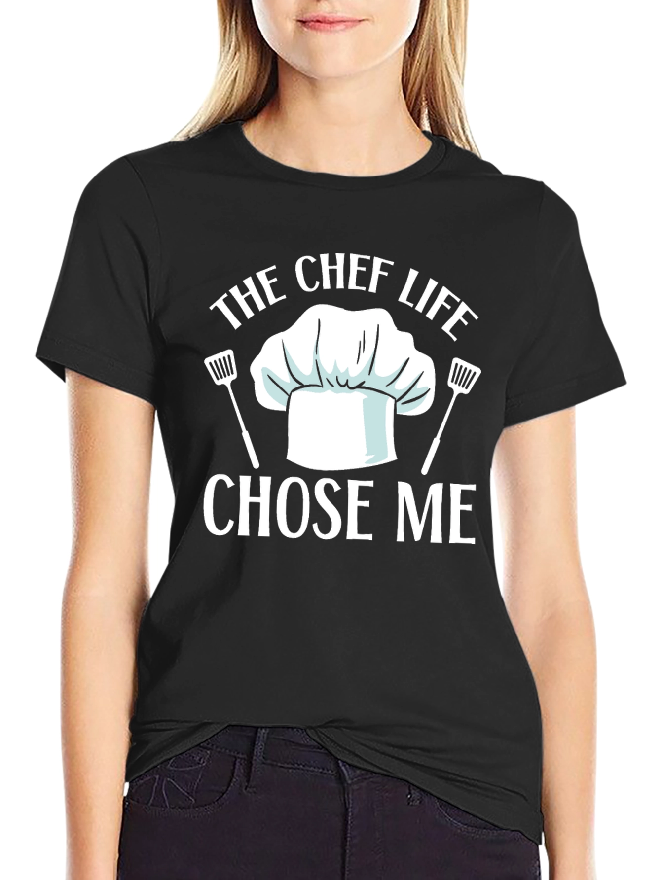 Chef Life Chose Me Black Graphic T-Shirt