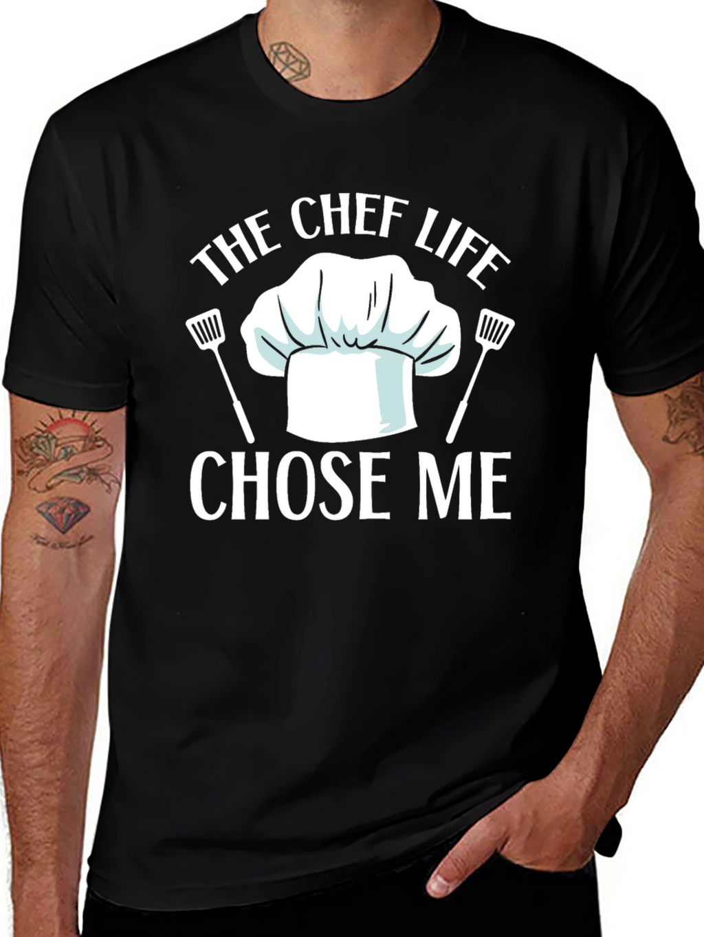 Chef Life Chose Me Black Graphic T-Shirt