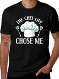Chef Life Chose Me Black Graphic T-Shirt