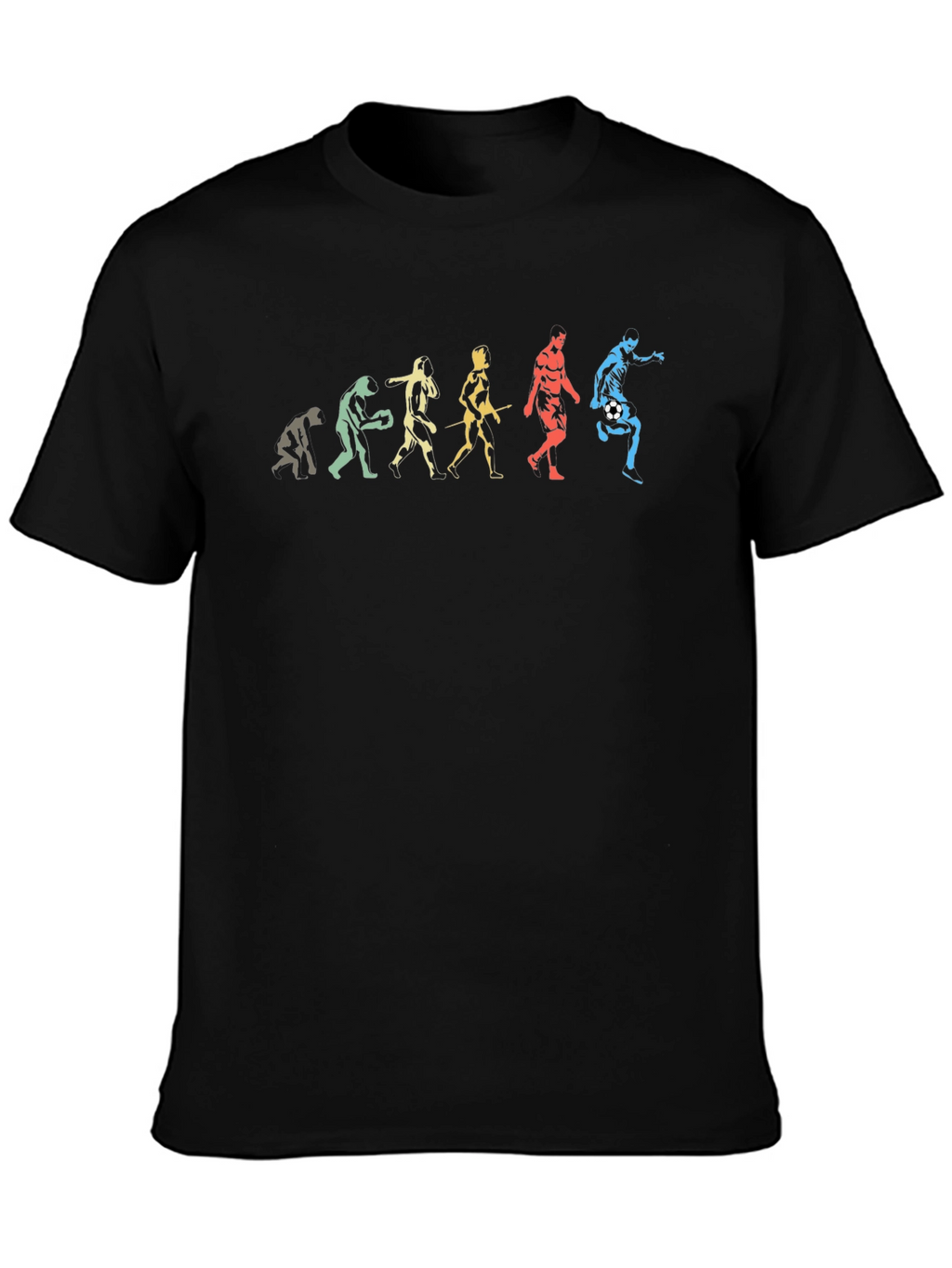 Soccer Evolution Graphic T-Shirt - Black Cotton Tee
